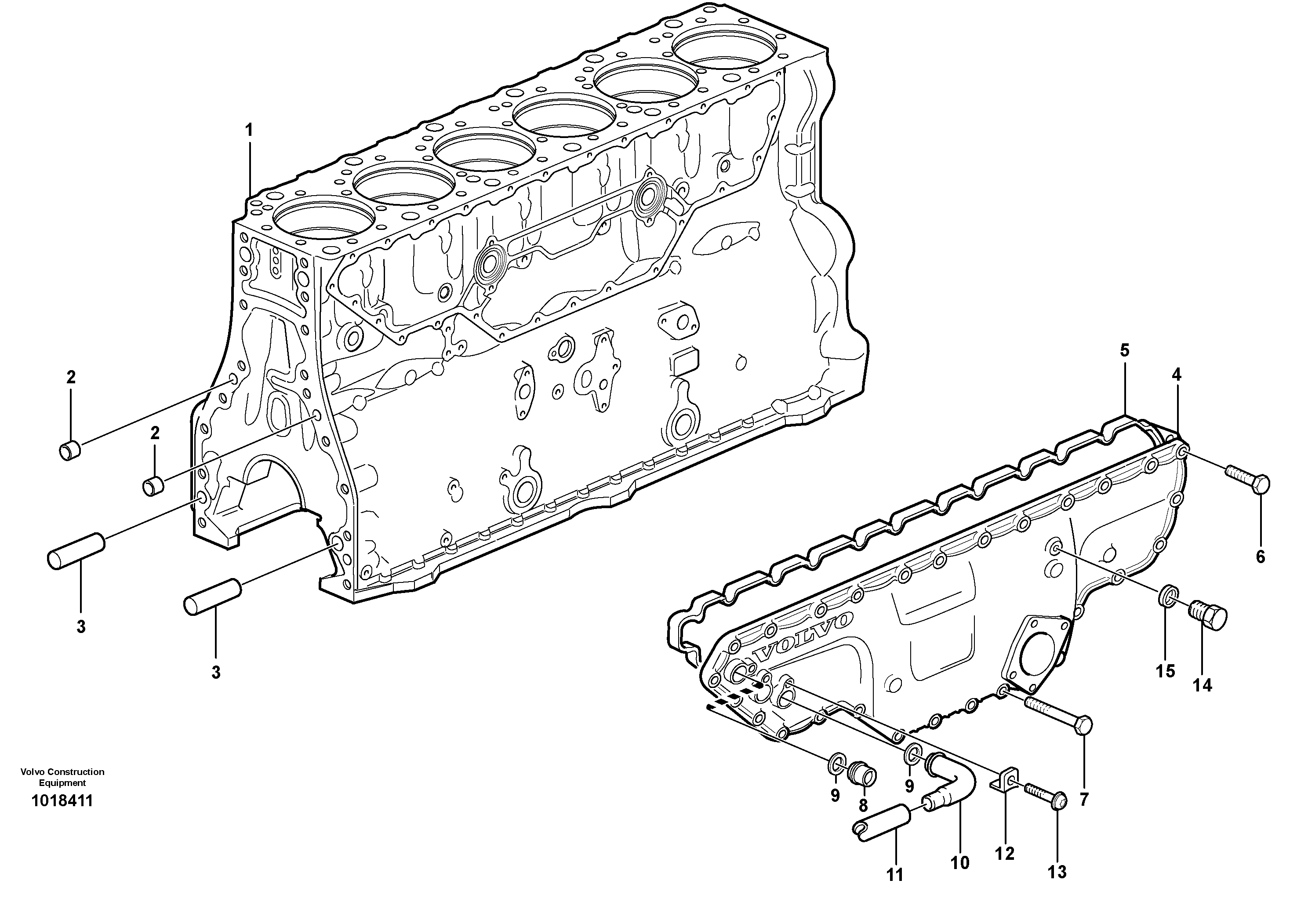 Cylinder block — volvo parts diagram