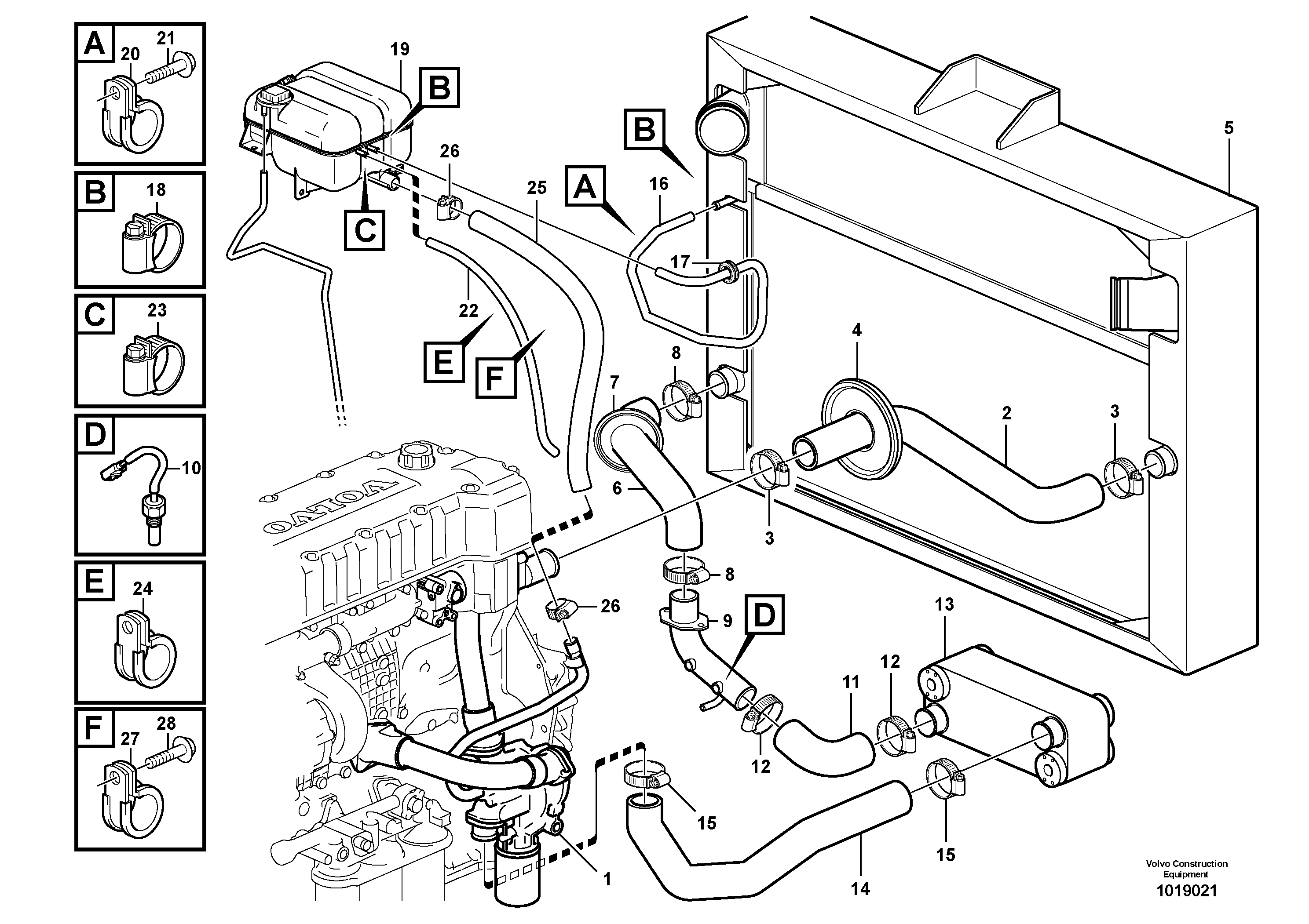 Cooling system — volvo parts diagram