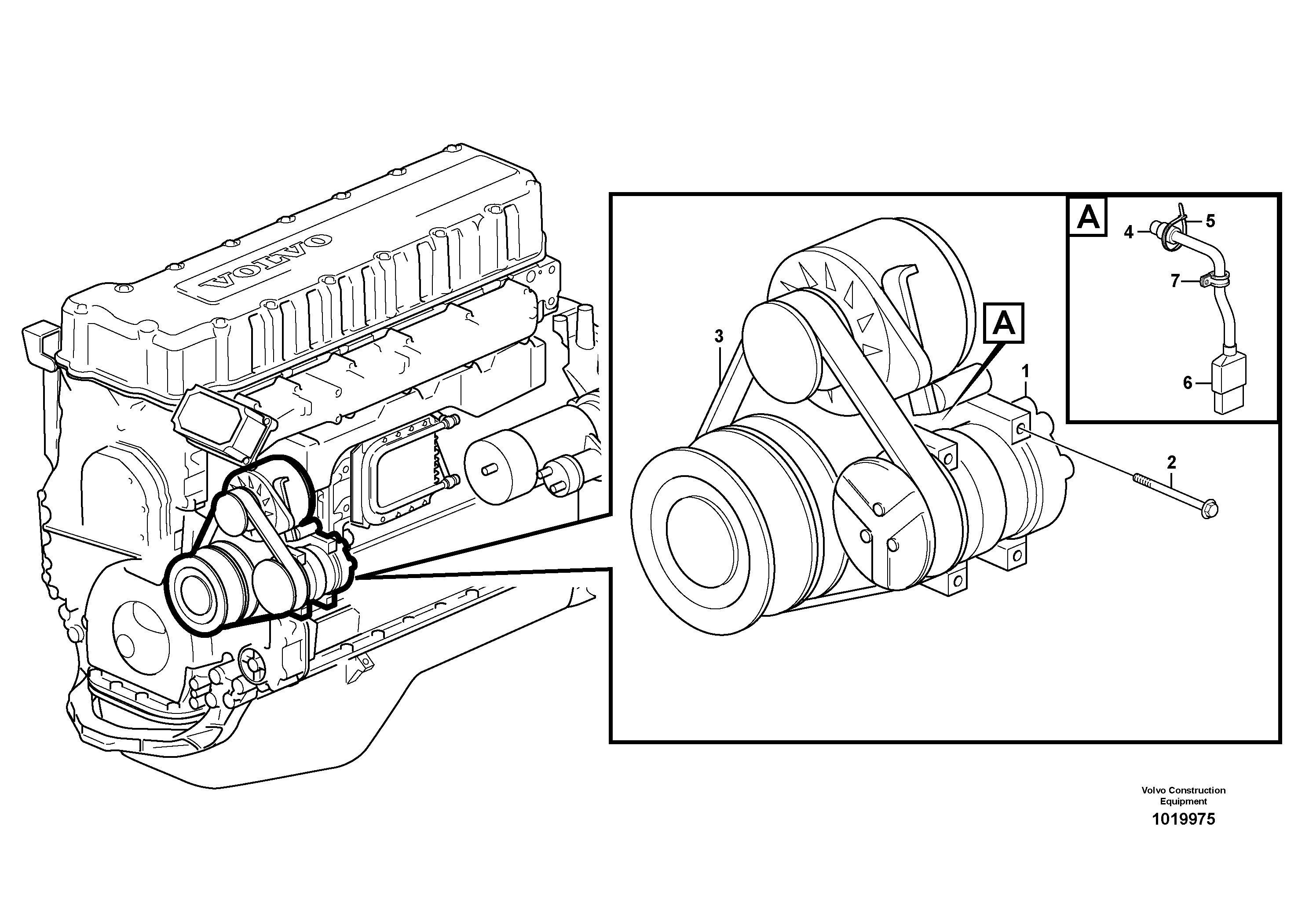 Compressor for cooling agent R134a with fitting parts.  83092, 83094 — volvo parts diagram