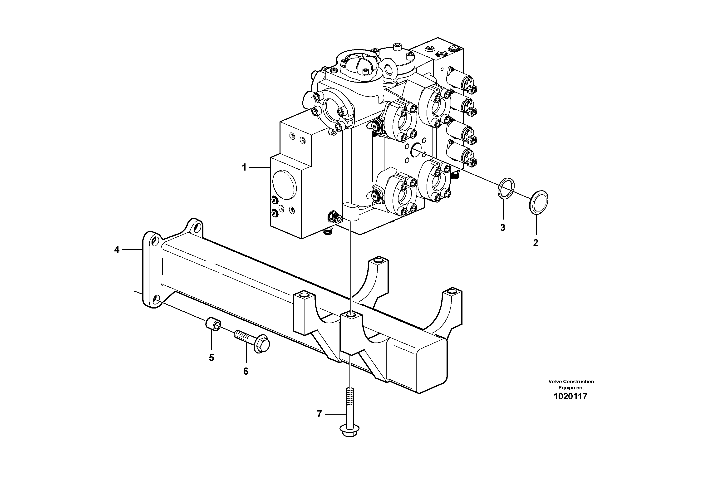Control valve with fitting parts. — volvo parts diagram