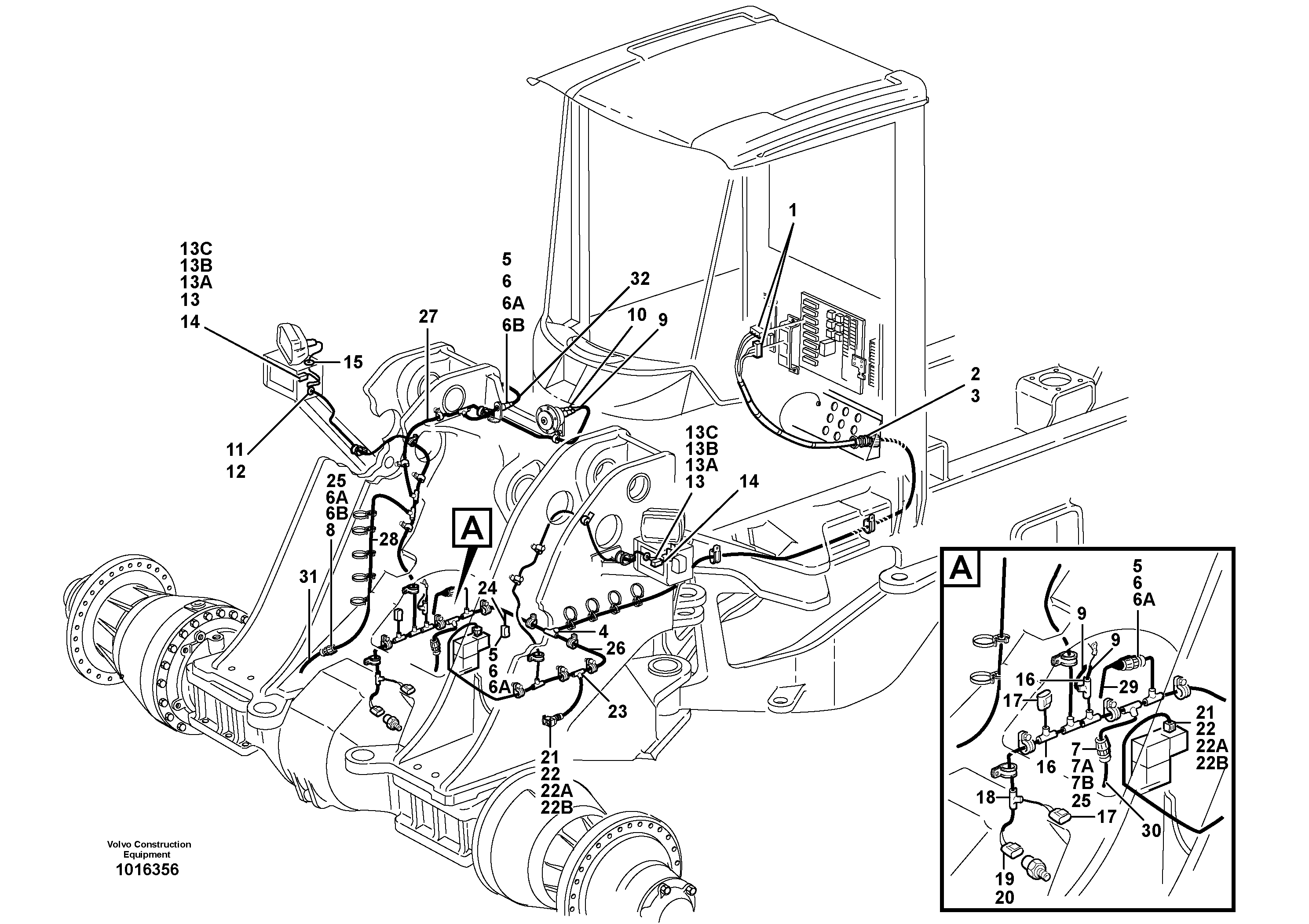 Cable harness, front — volvo parts diagram