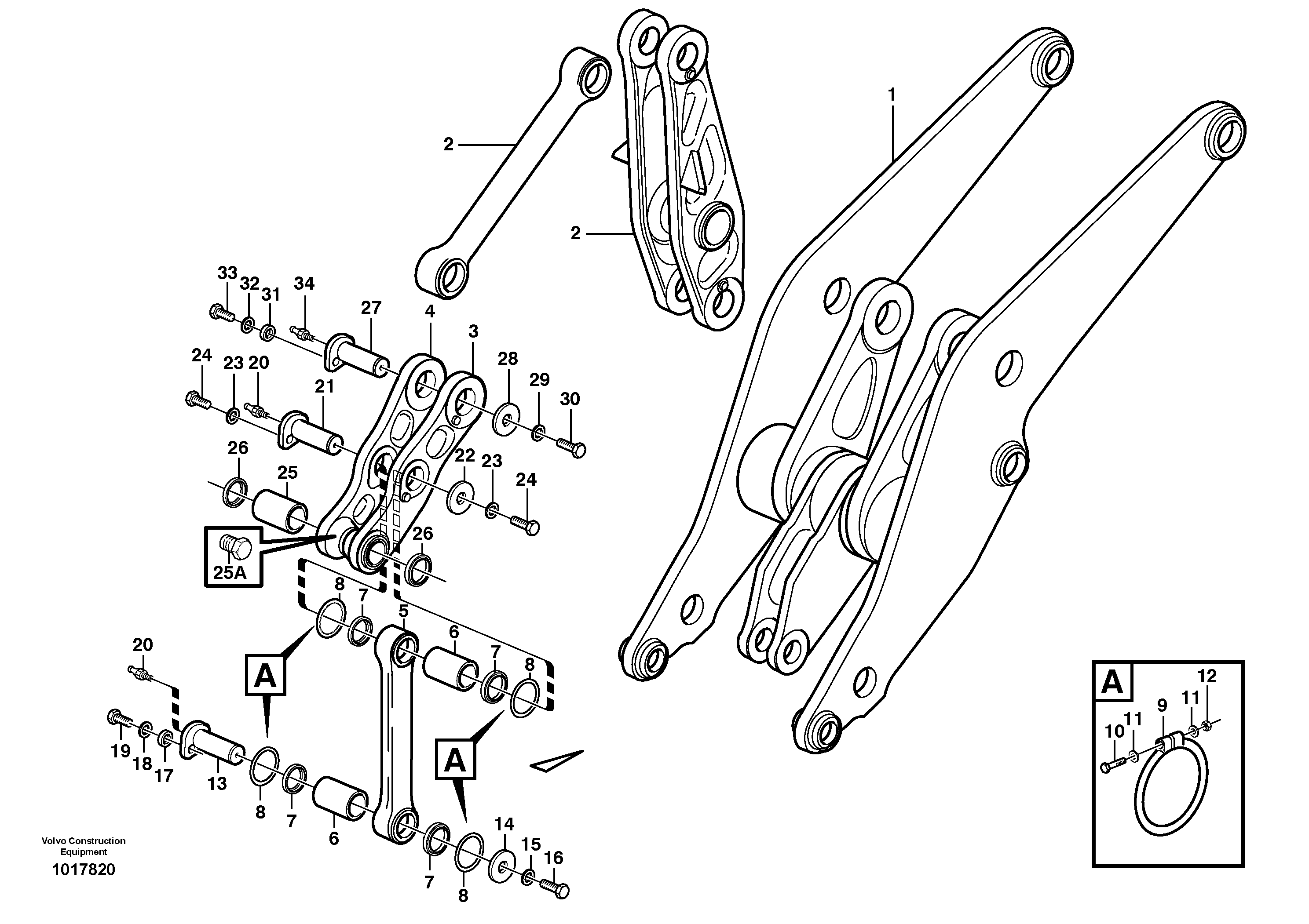 Forward links with fitting parts — volvo parts diagram