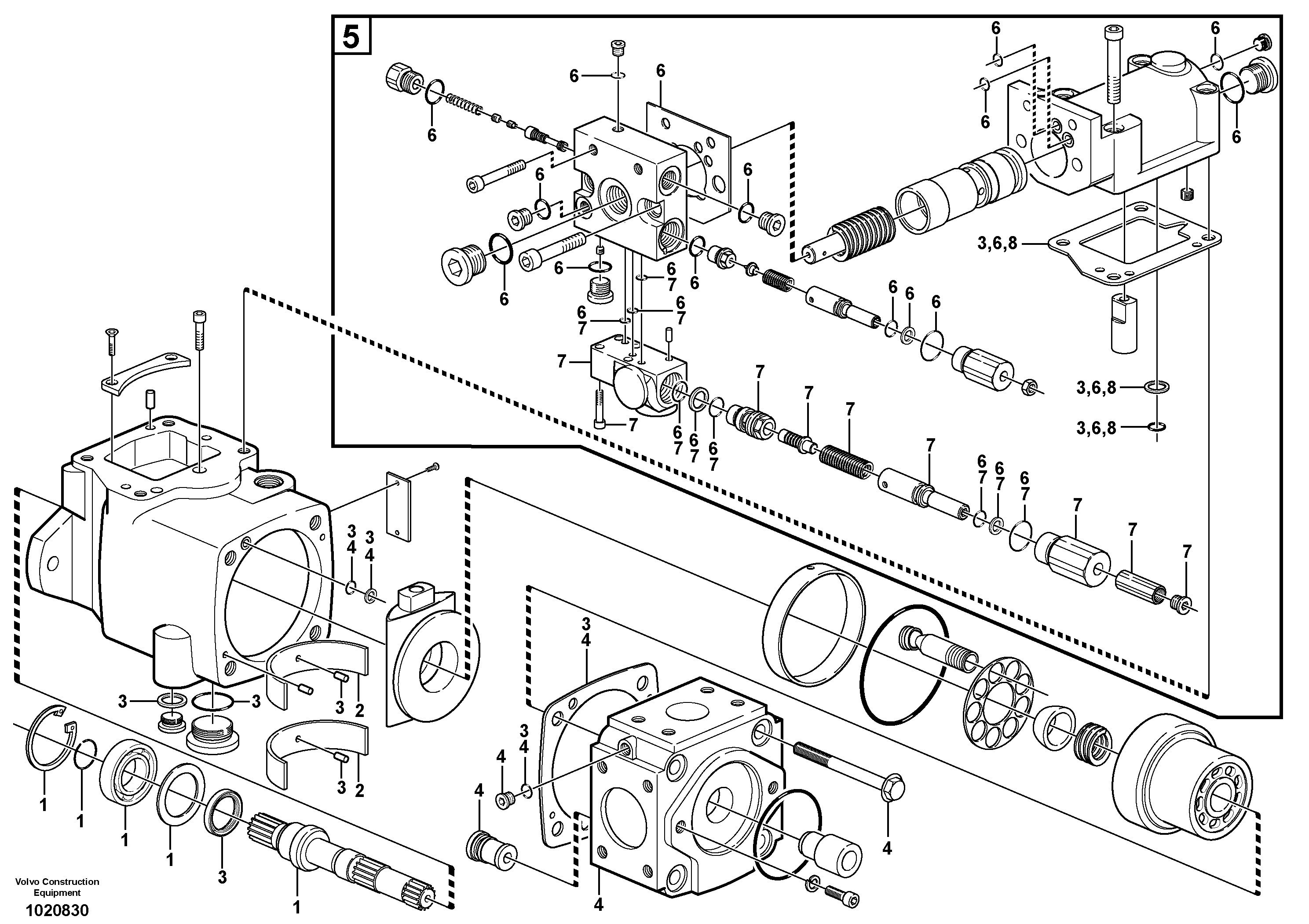 Hydraulic pump  P1 — volvo parts diagram