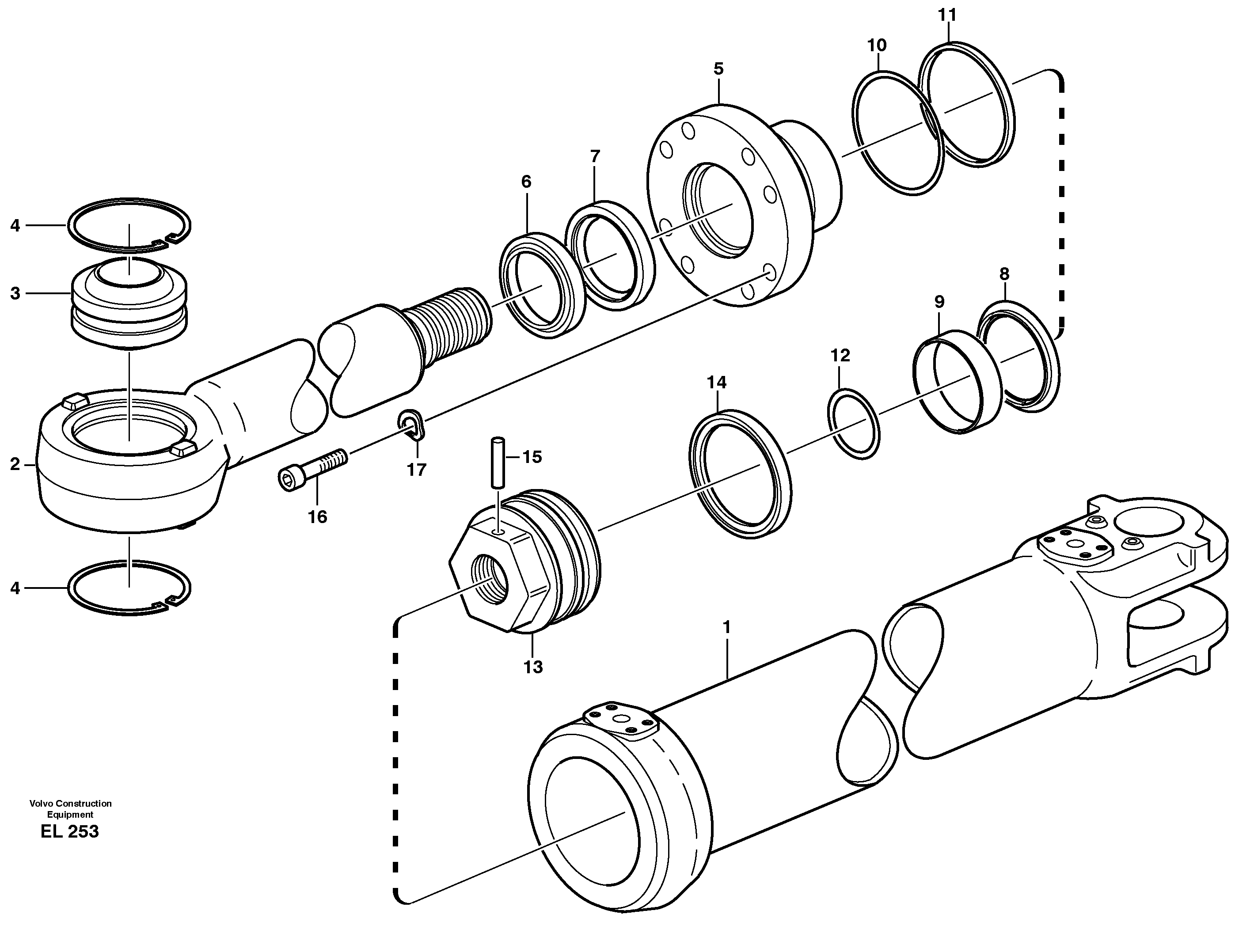 Hydraulic cylinder — volvo parts diagram