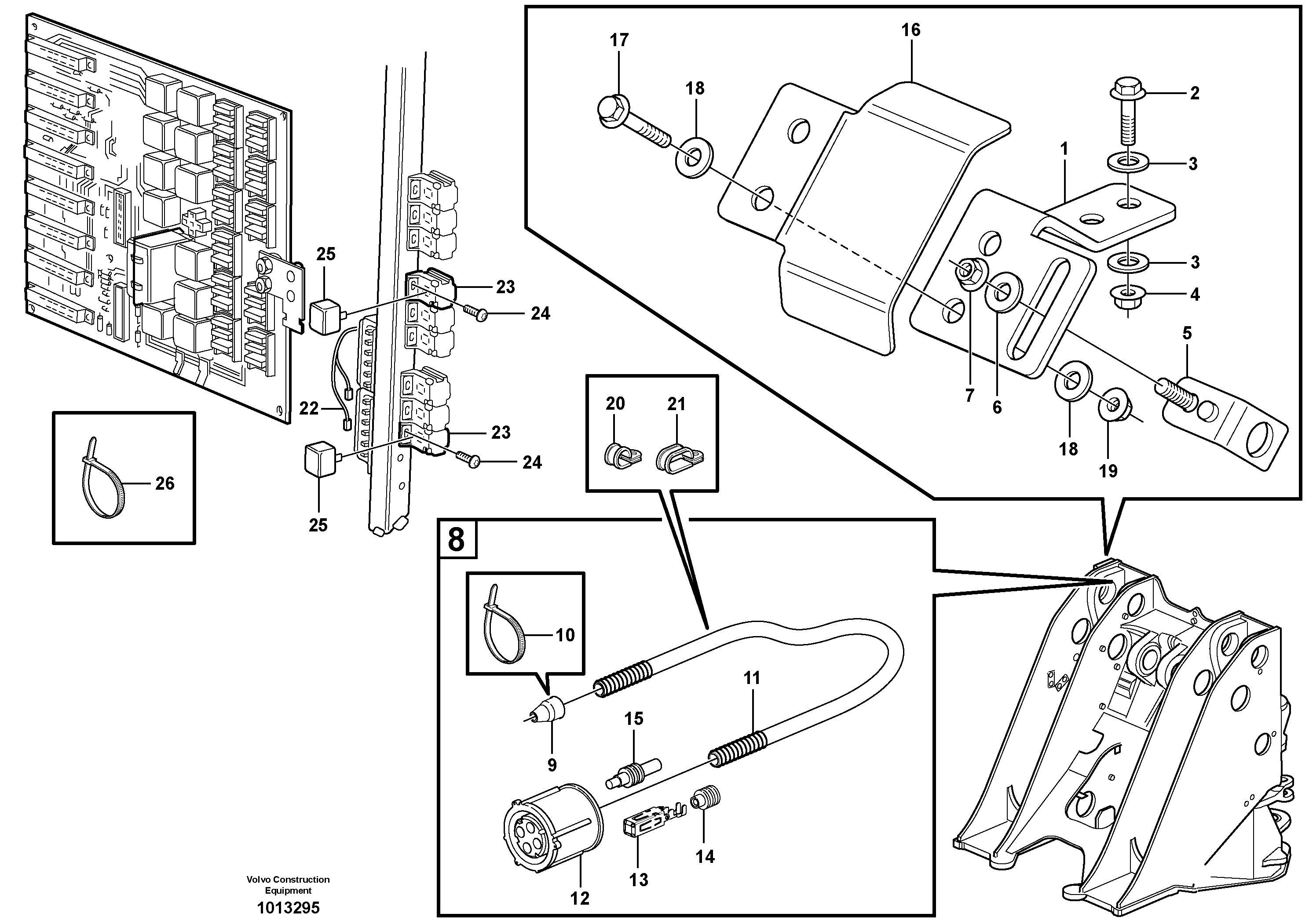 Bucket positioner and boom kickout  82889 — volvo parts diagram