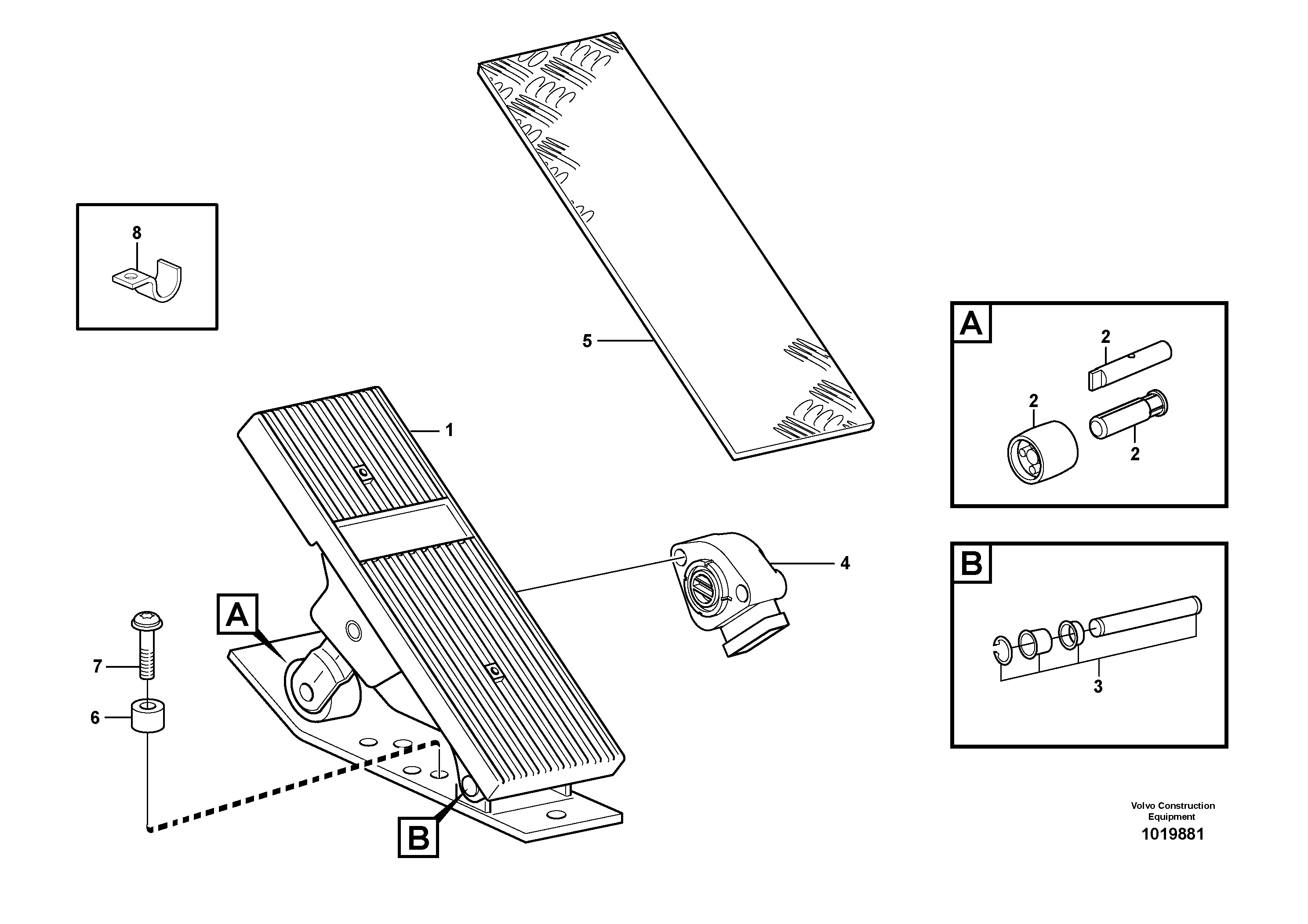 Accelerator pedal — volvo parts diagram