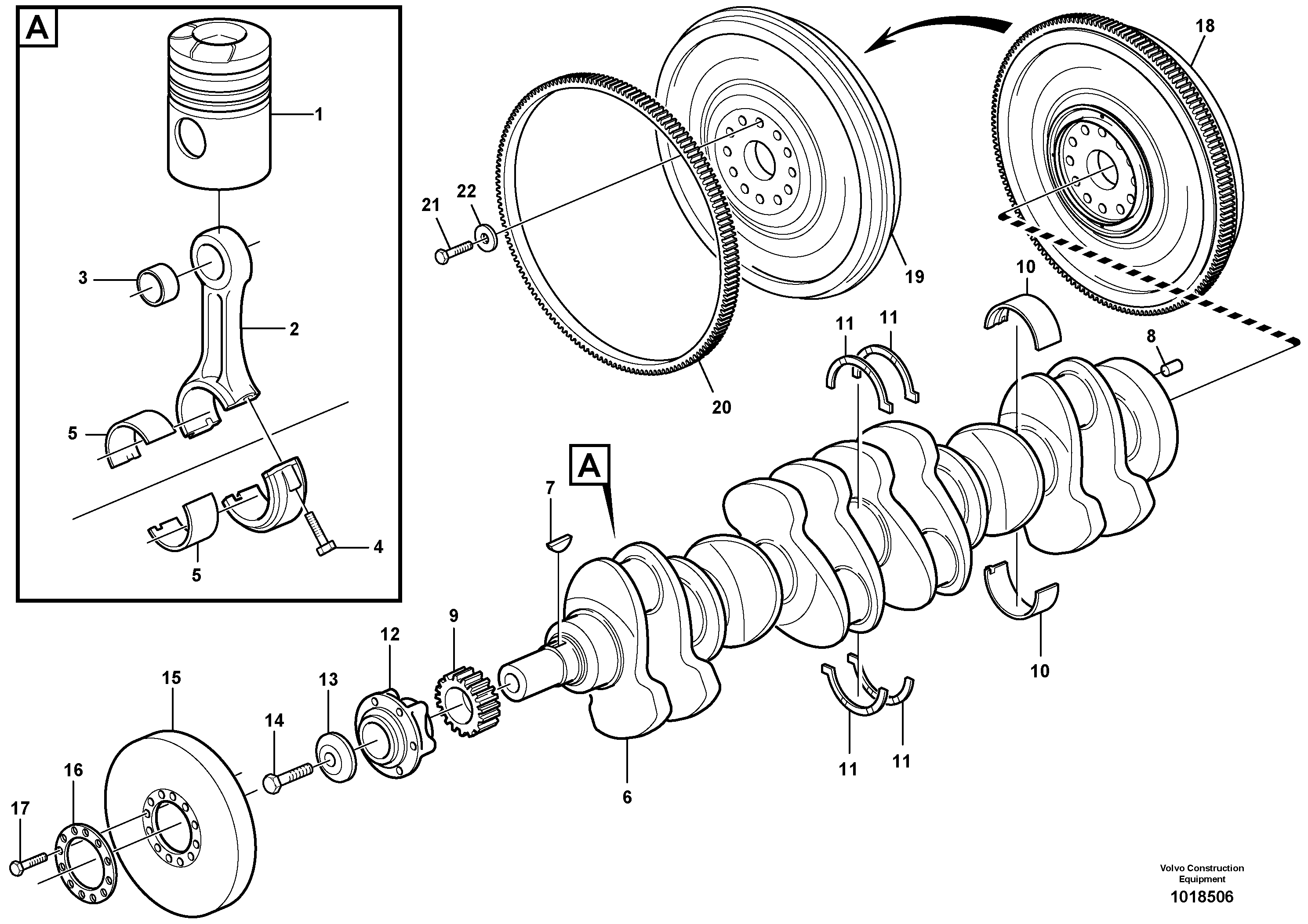 Crankshaft and related parts — volvo parts diagram