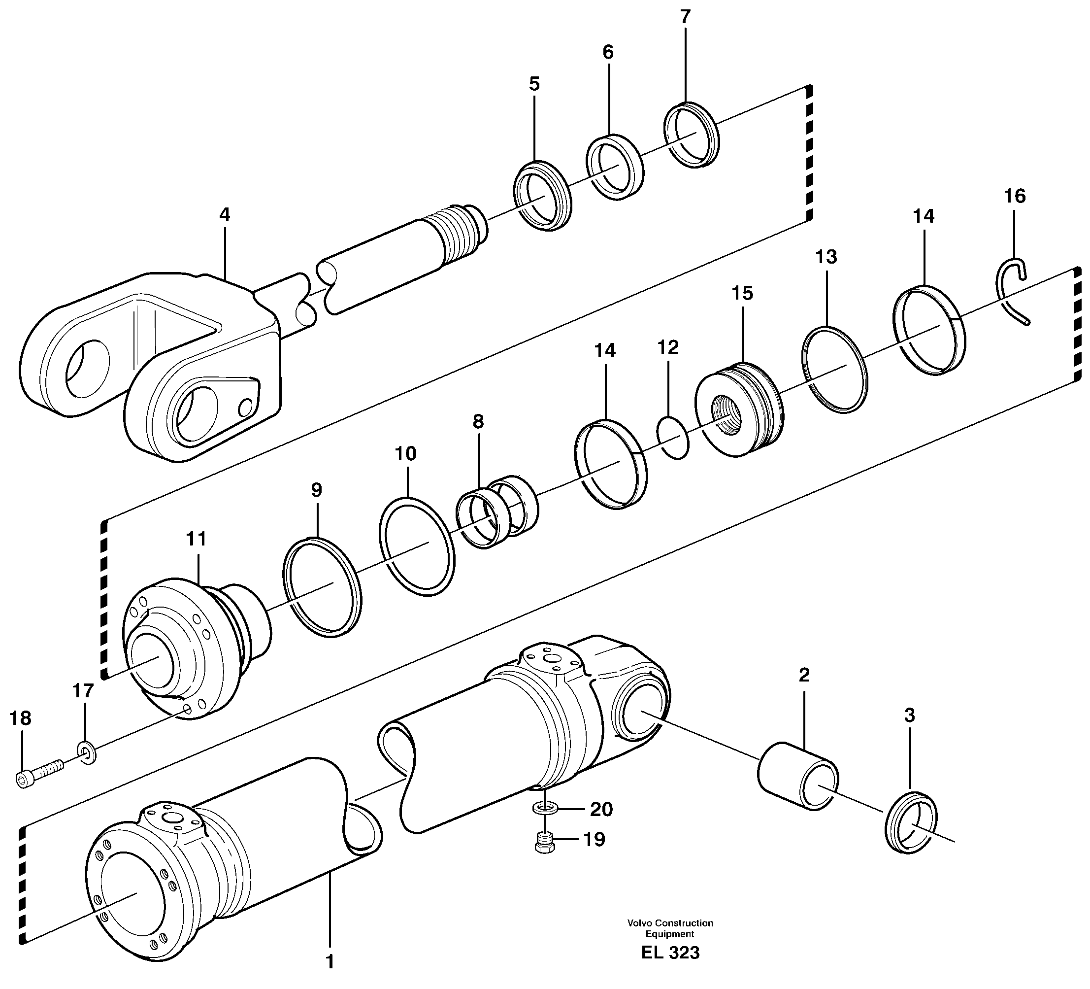 Hydraulic cylinder, lifting — volvo parts diagram