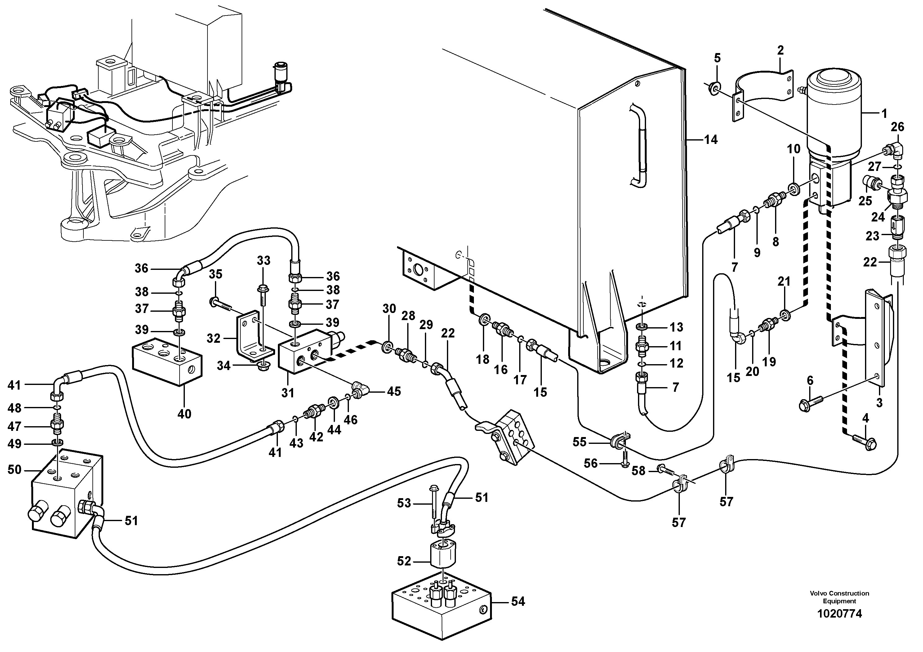 Secondary steering system. 83259 — volvo parts diagram