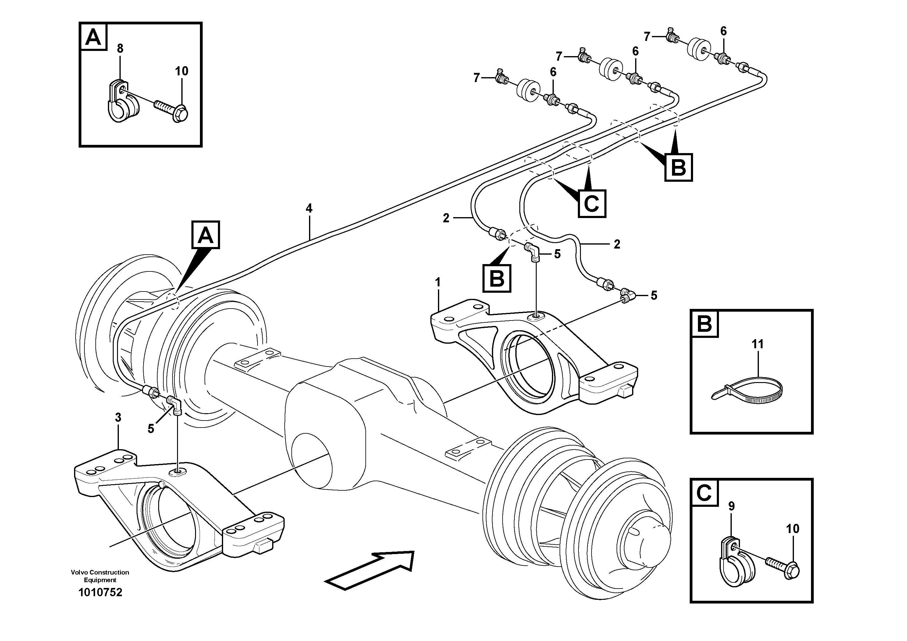 Lubricant lines for planet shaft — volvo parts diagram