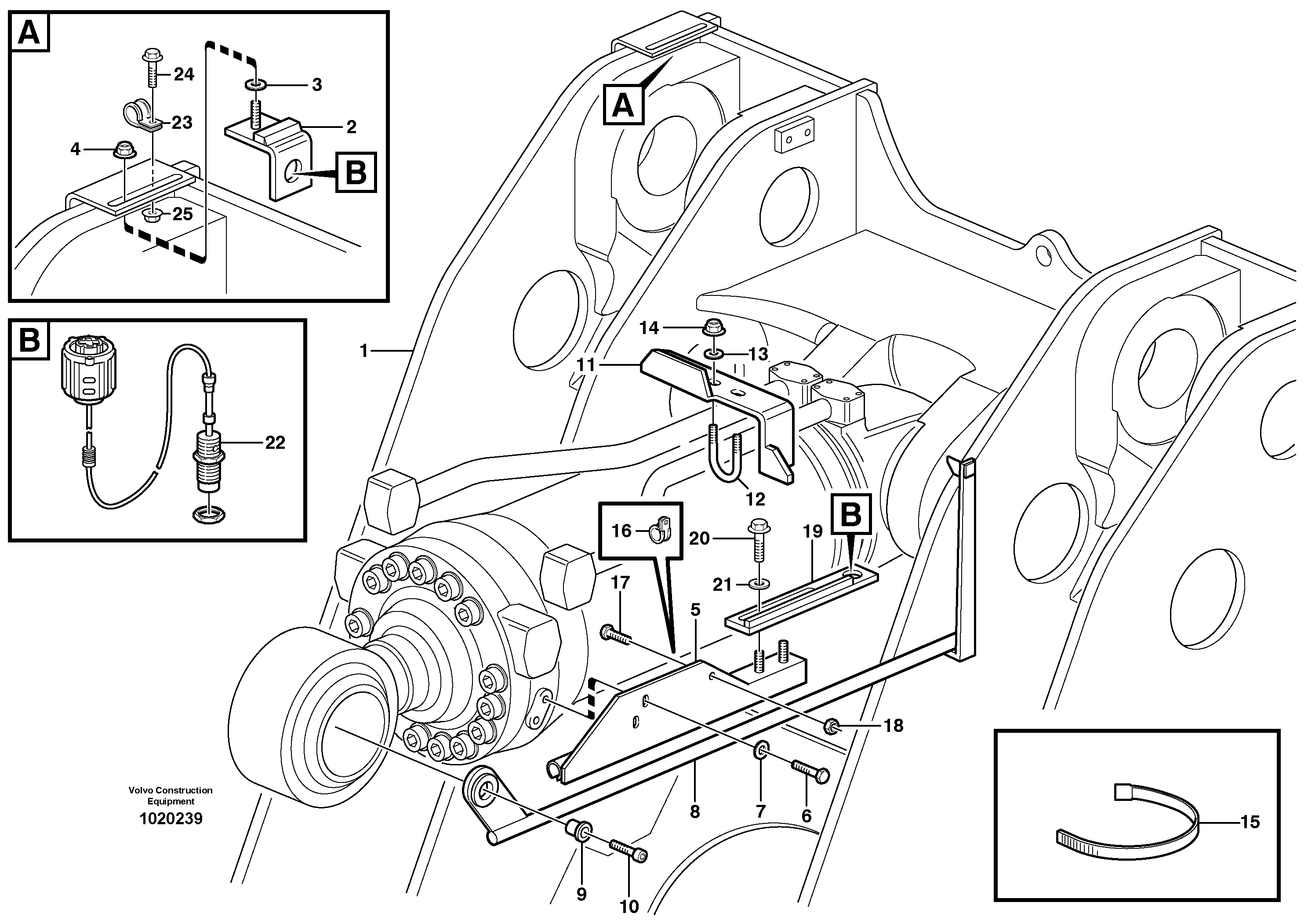 Bucket positioner and boom kickout — volvo parts diagram