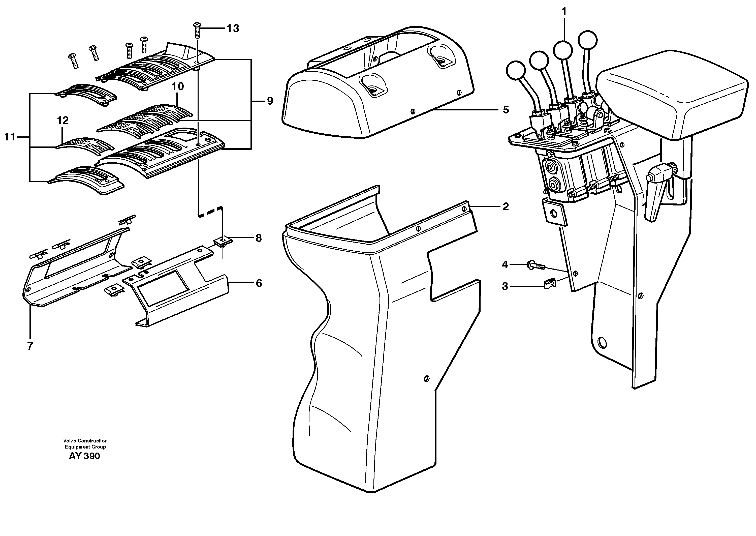 Cover for servo valve, 3rd / 4th hydraulic function.  80907 — volvo parts diagram