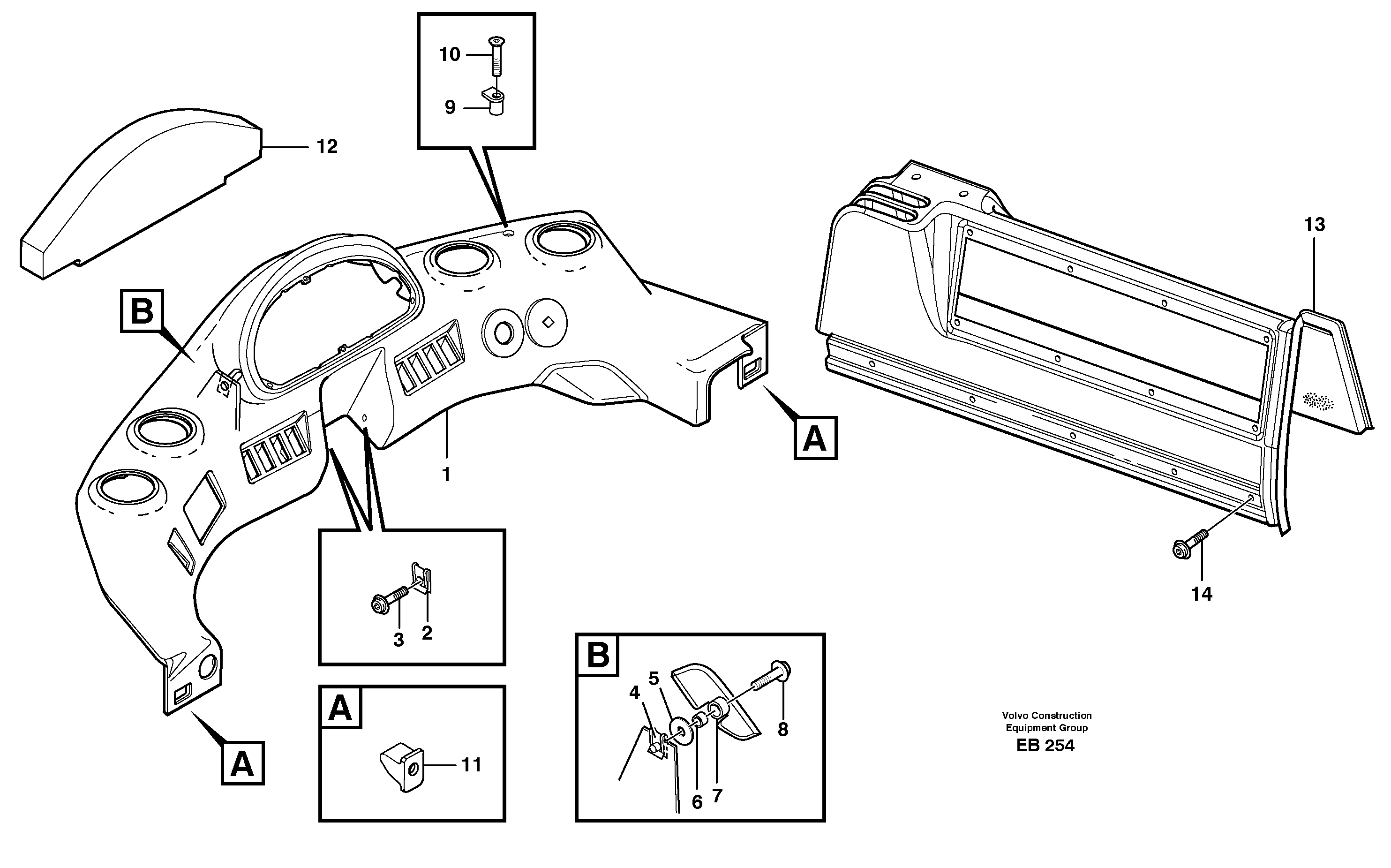 Instrument panel — volvo parts diagram