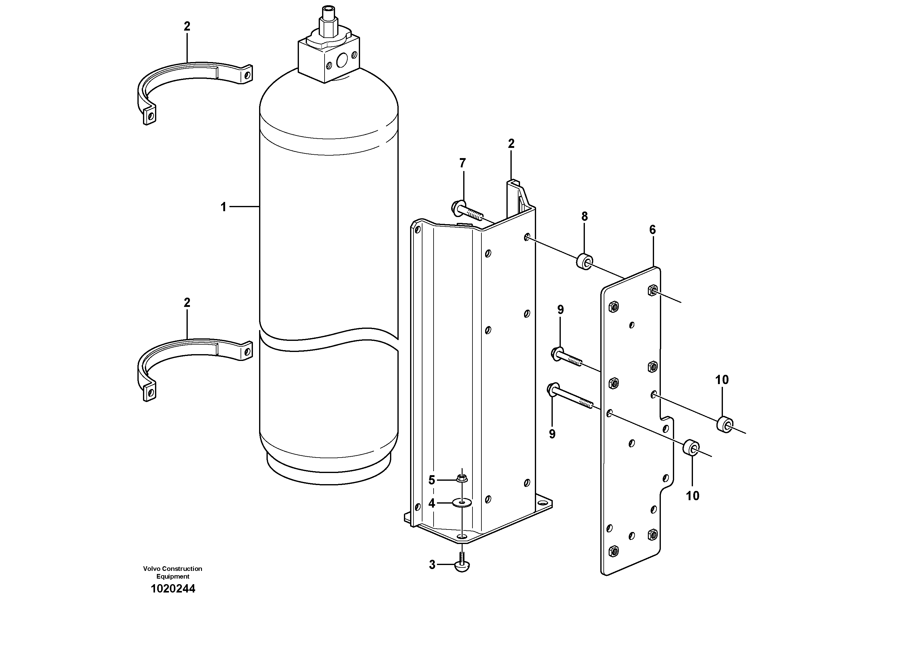 Tank with fitting parts 83431 — volvo parts diagram
