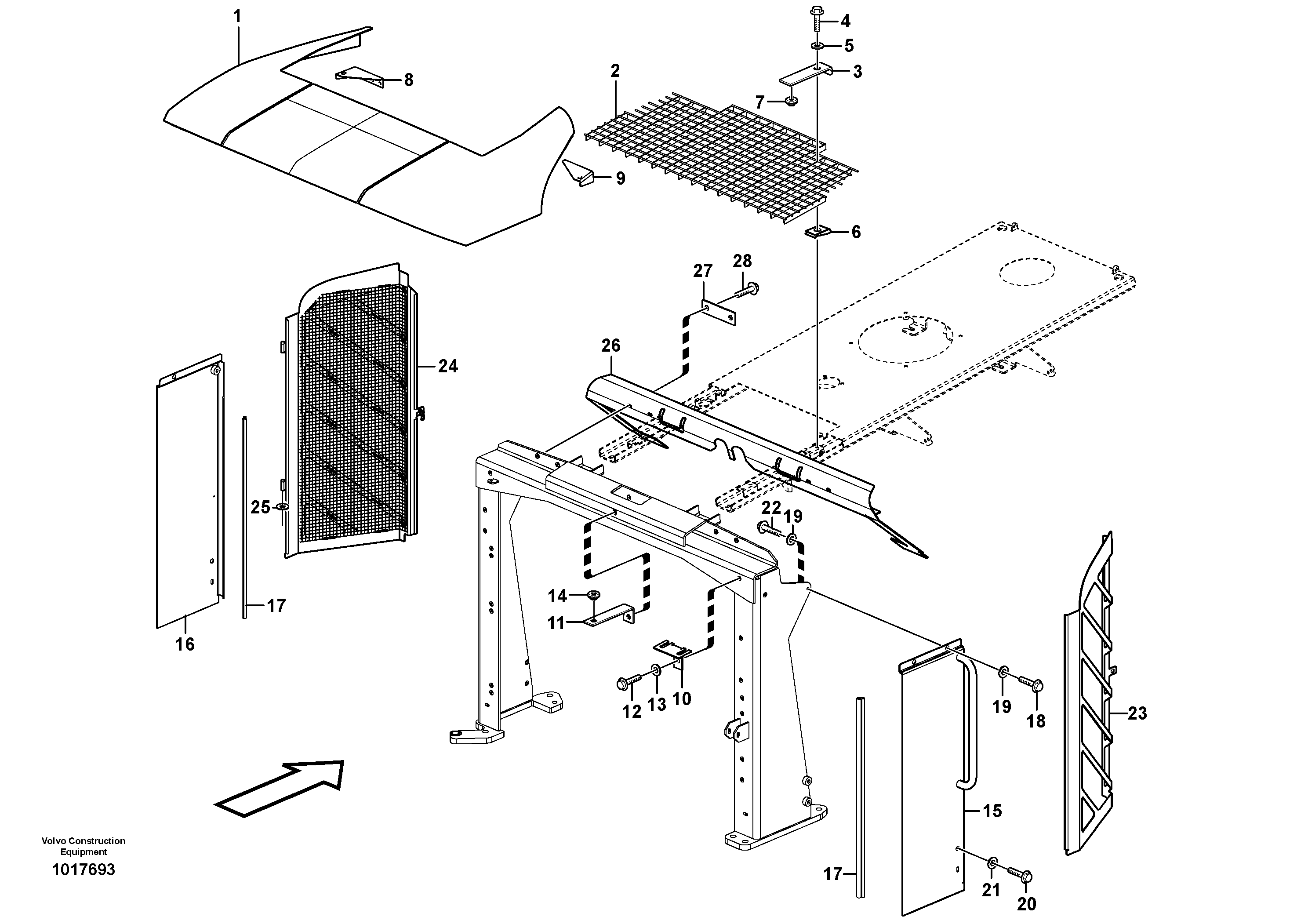 Radiator casing — volvo parts diagram