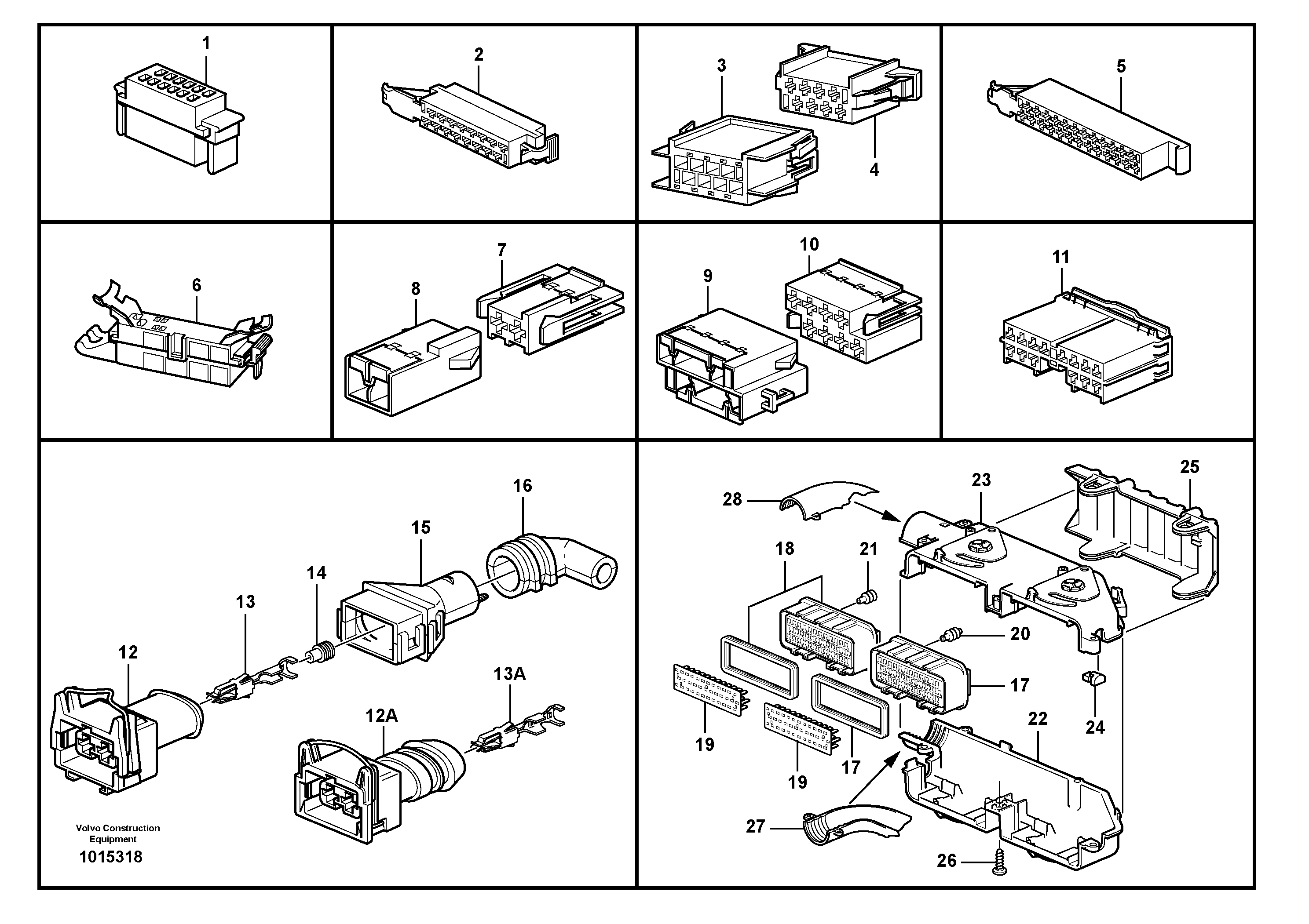 Housings for timers and tabs  ÄNDRAD DEN 041115 — volvo parts diagram