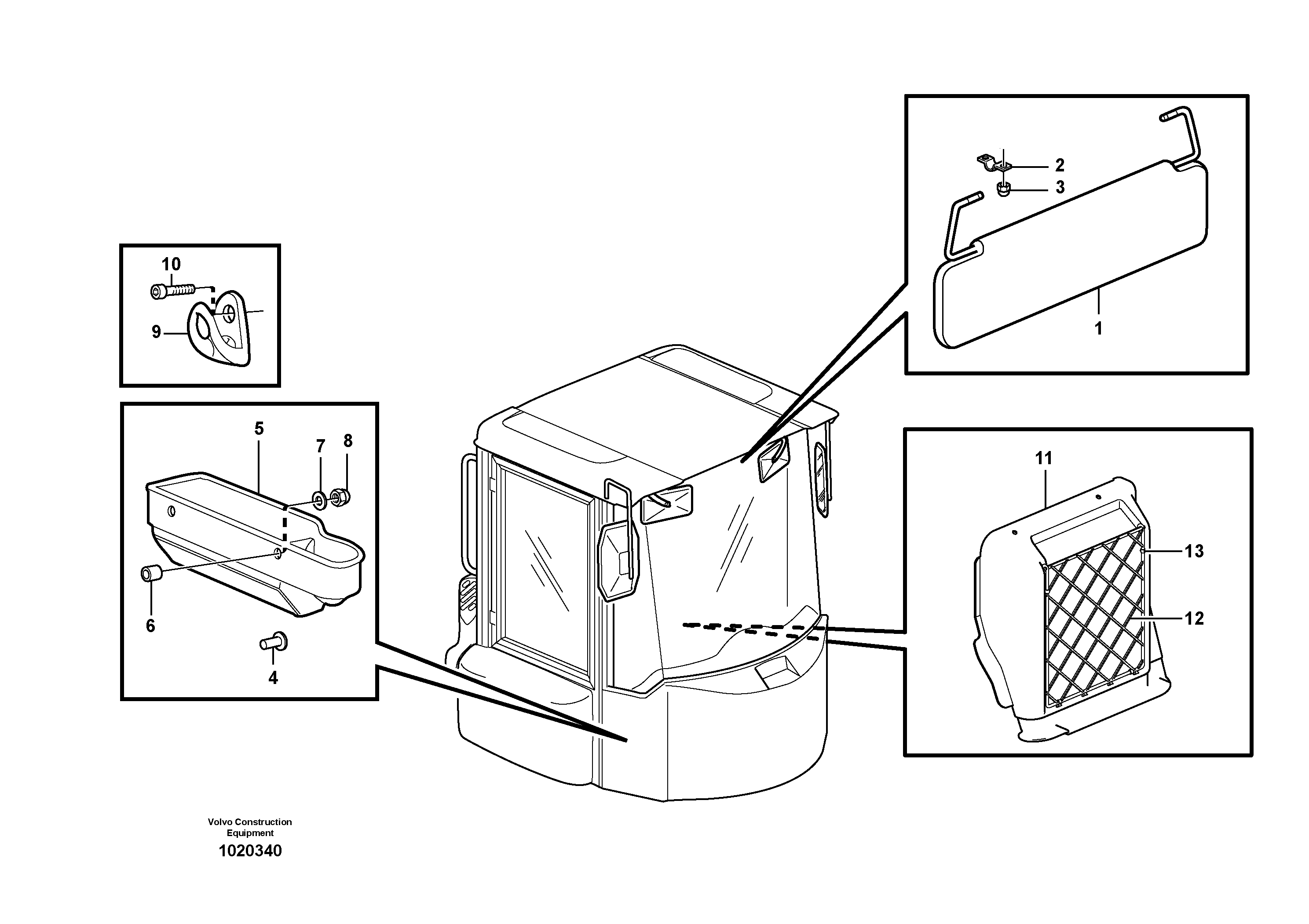 Interior components — volvo parts diagram