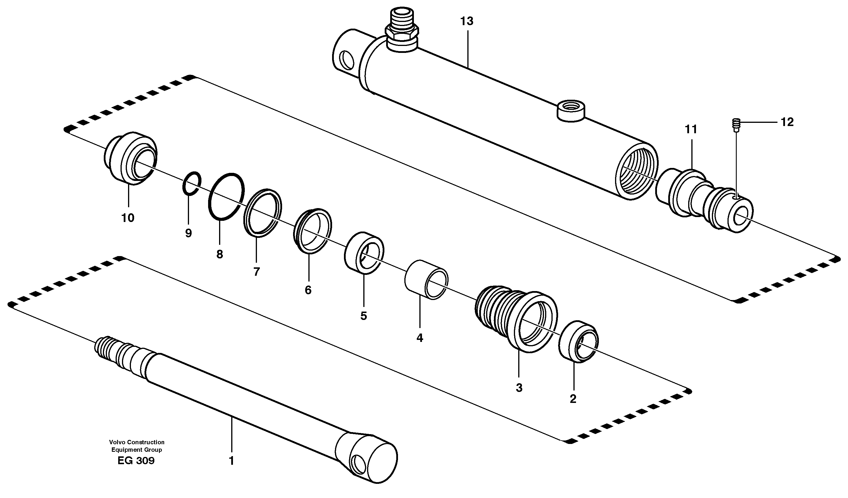 Hydraulic cylinder. 80857 — volvo parts diagram