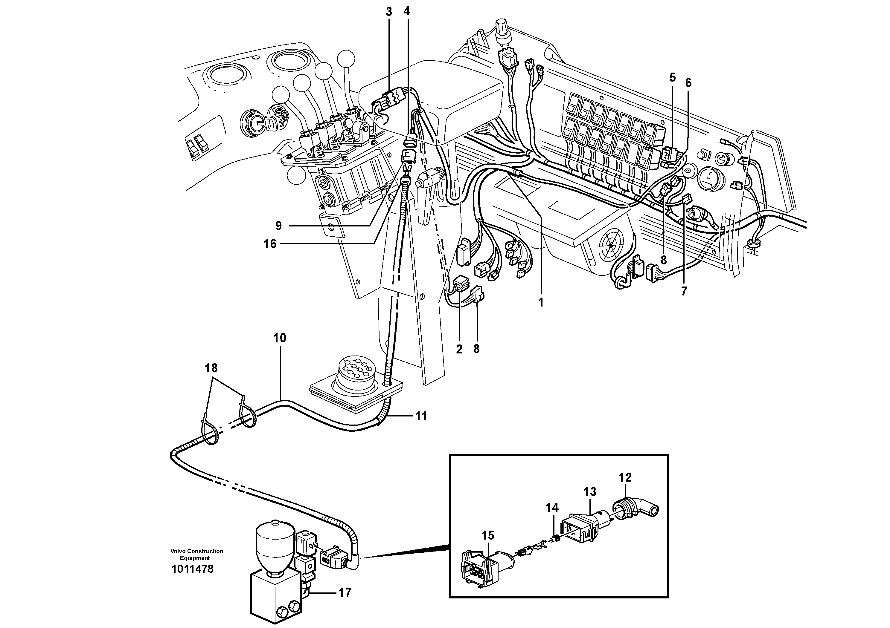 Cable harness for 3rd and 4th function.  80907 — volvo parts diagram