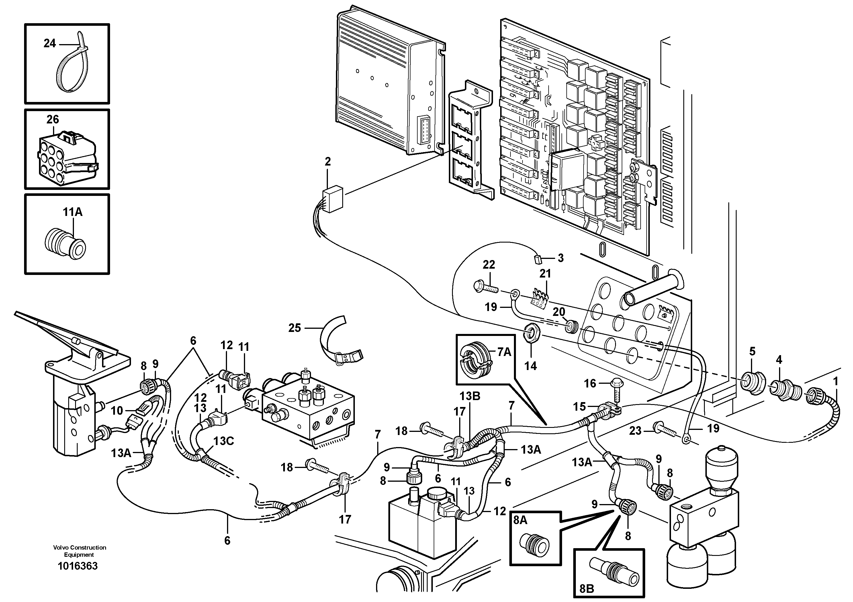 Cable harnesses, cab — volvo parts diagram