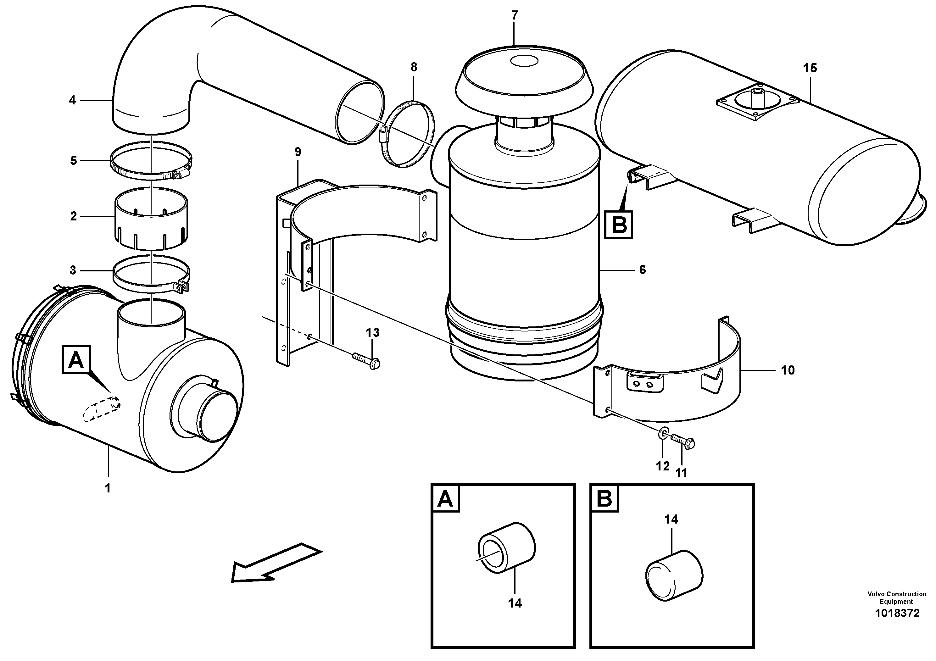 Oil-bath precleaner. 82974 — volvo parts diagram