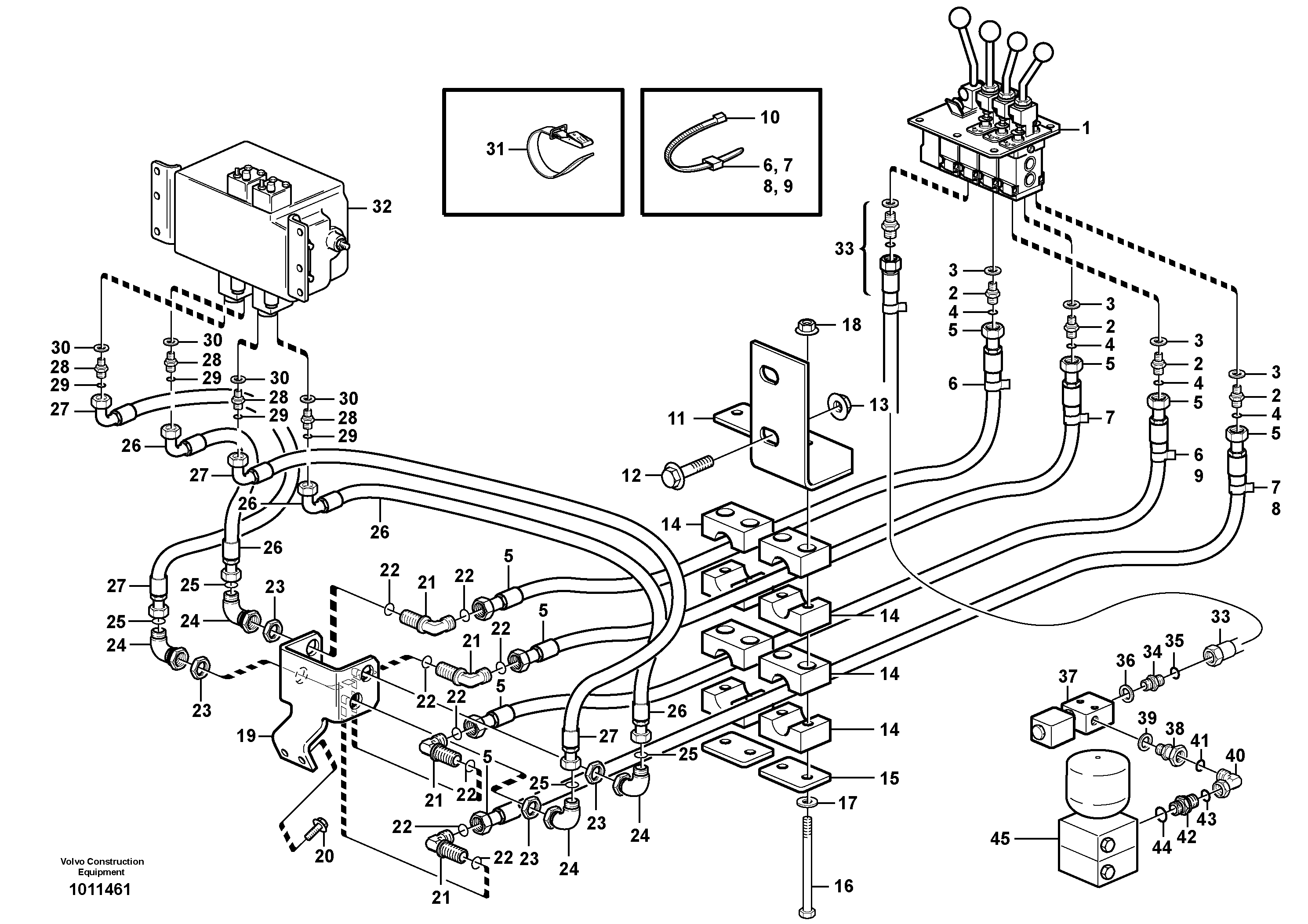 Servo - hydraulic. 3rd and 4th function.  80907 — volvo parts diagram