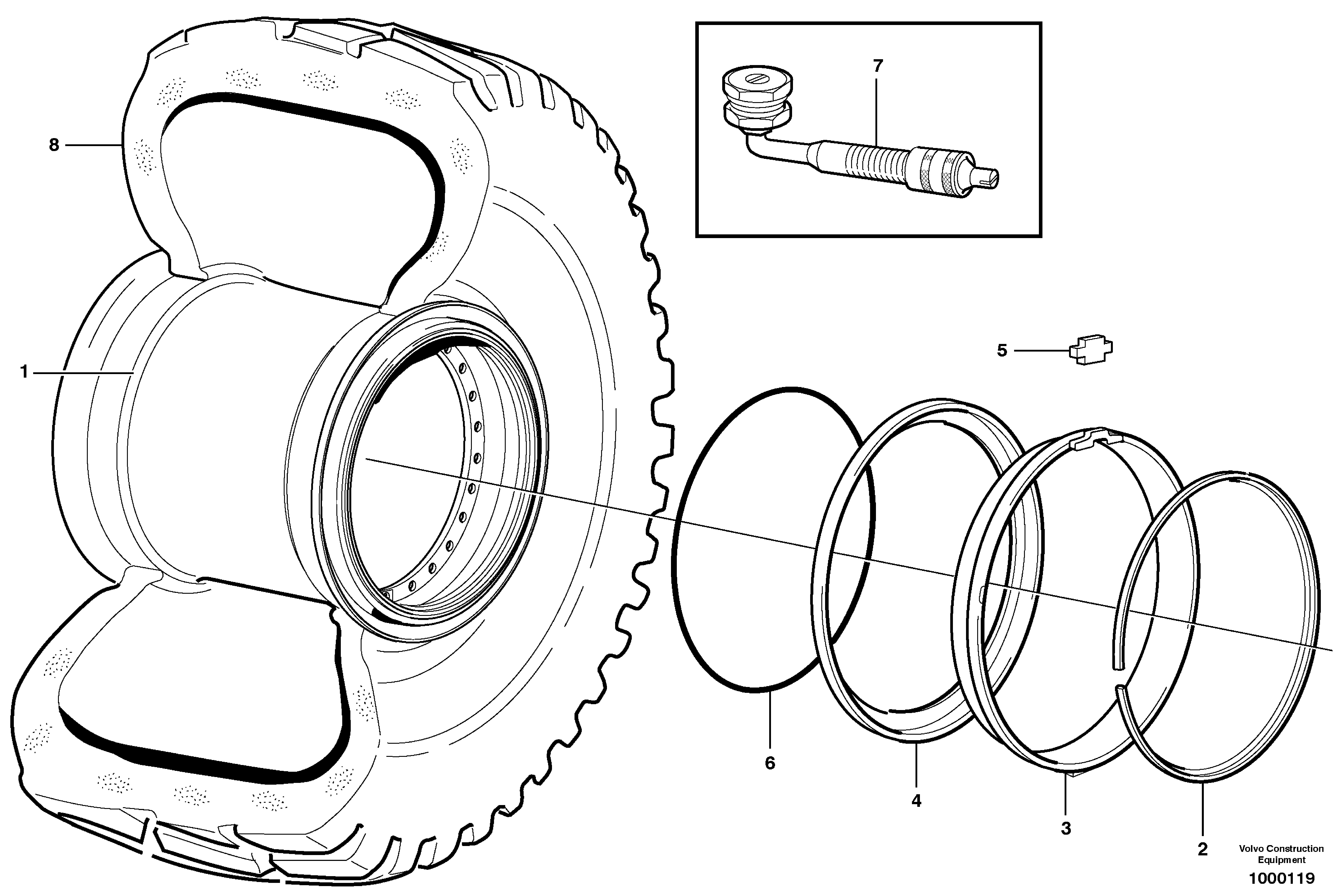 Wheel 800/65R29 — volvo parts diagram