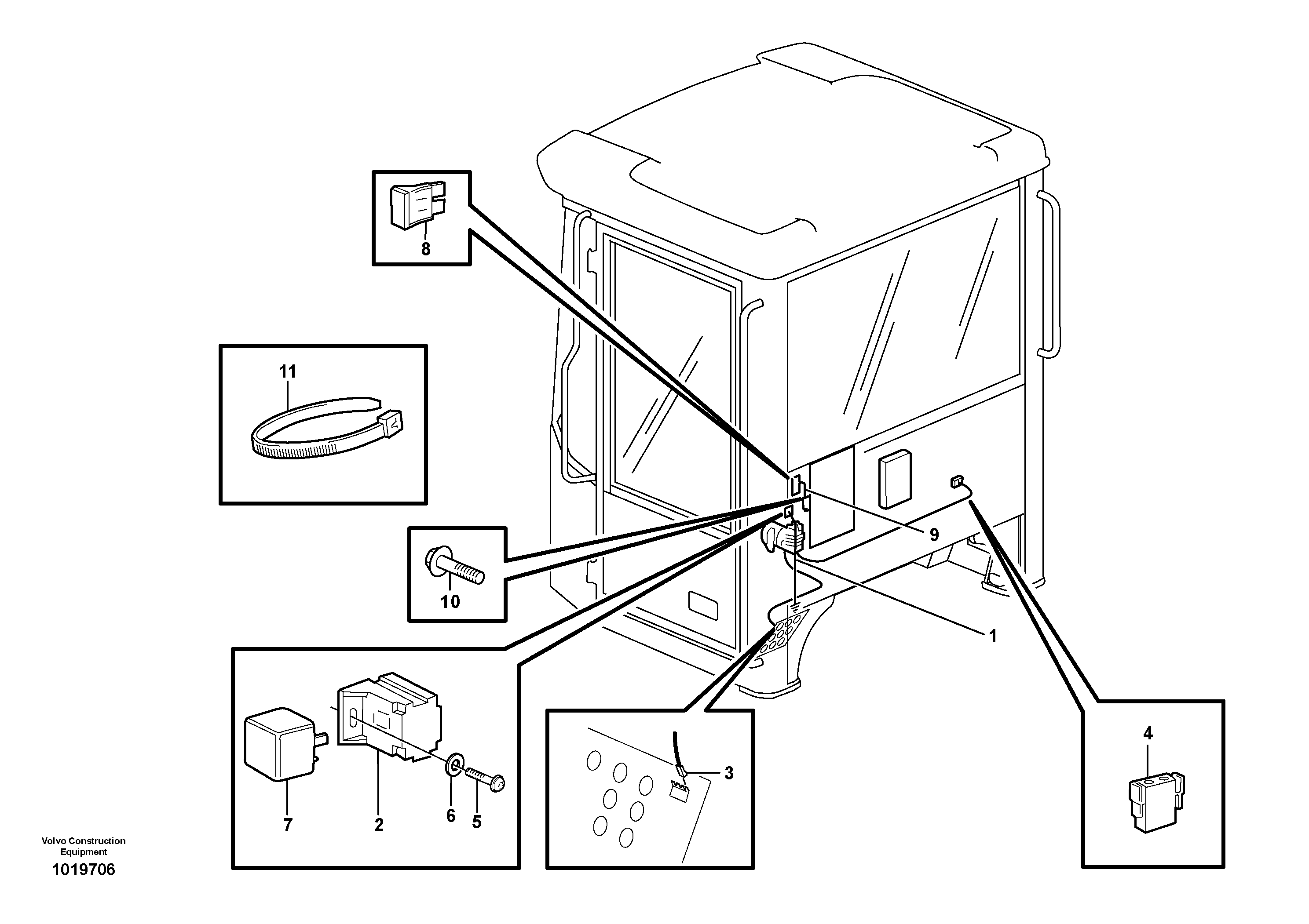 Cable harness, air-suspension seat  80506, 80572, 83070 — volvo parts diagram