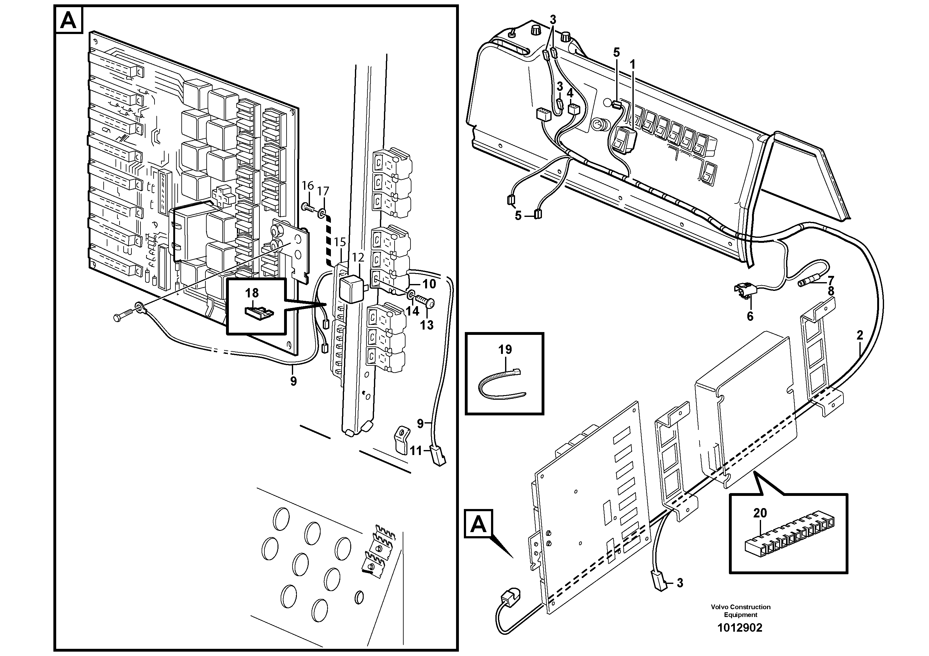 Cable harness, automatic temperature control.  83094 — volvo parts diagram