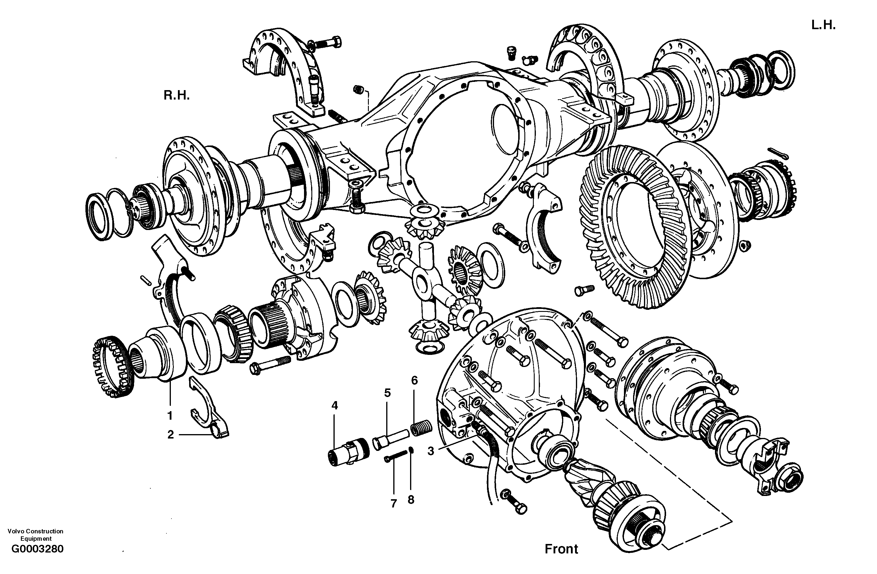 Final drive - differential lock  MODEL G730 - G740 — volvo parts diagram