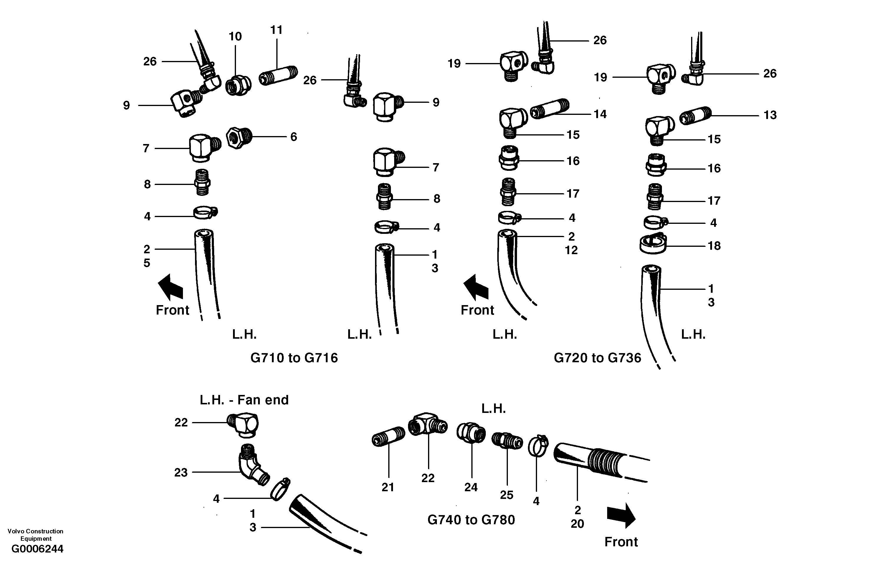 Cab heater pipes - engine — volvo parts diagram