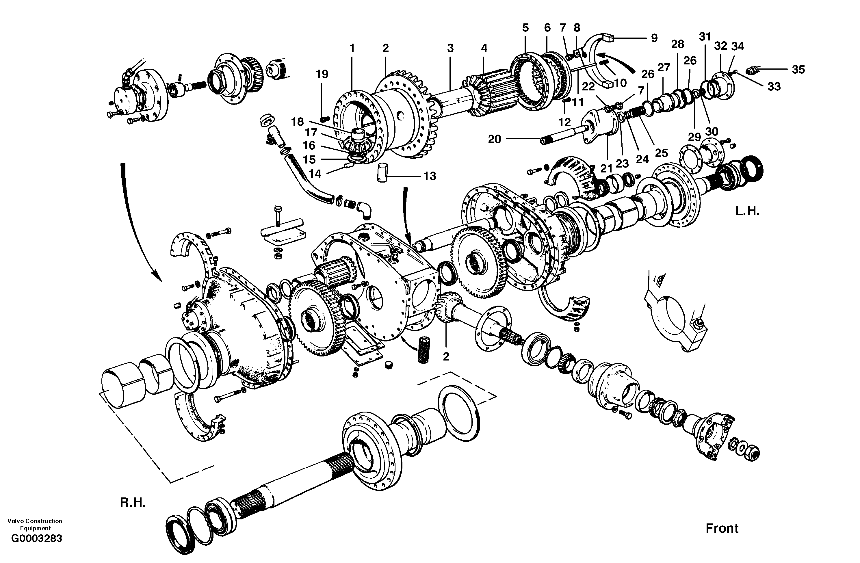 Final drive - differential lock  MODEL G780 — volvo parts diagram