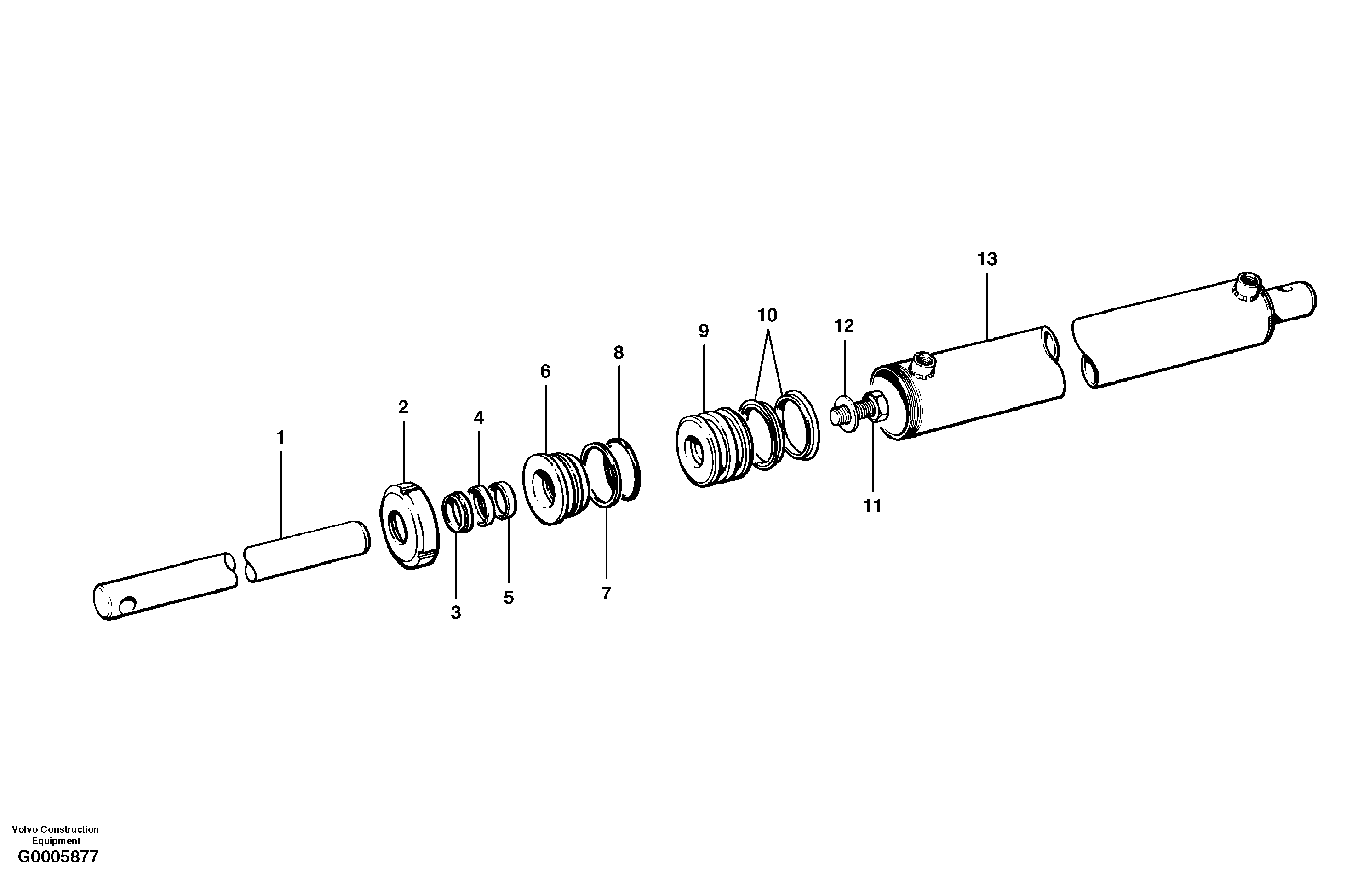 Slide shift cylinder  MODEL G730 - G740 S/N 33060 - — volvo parts diagram
