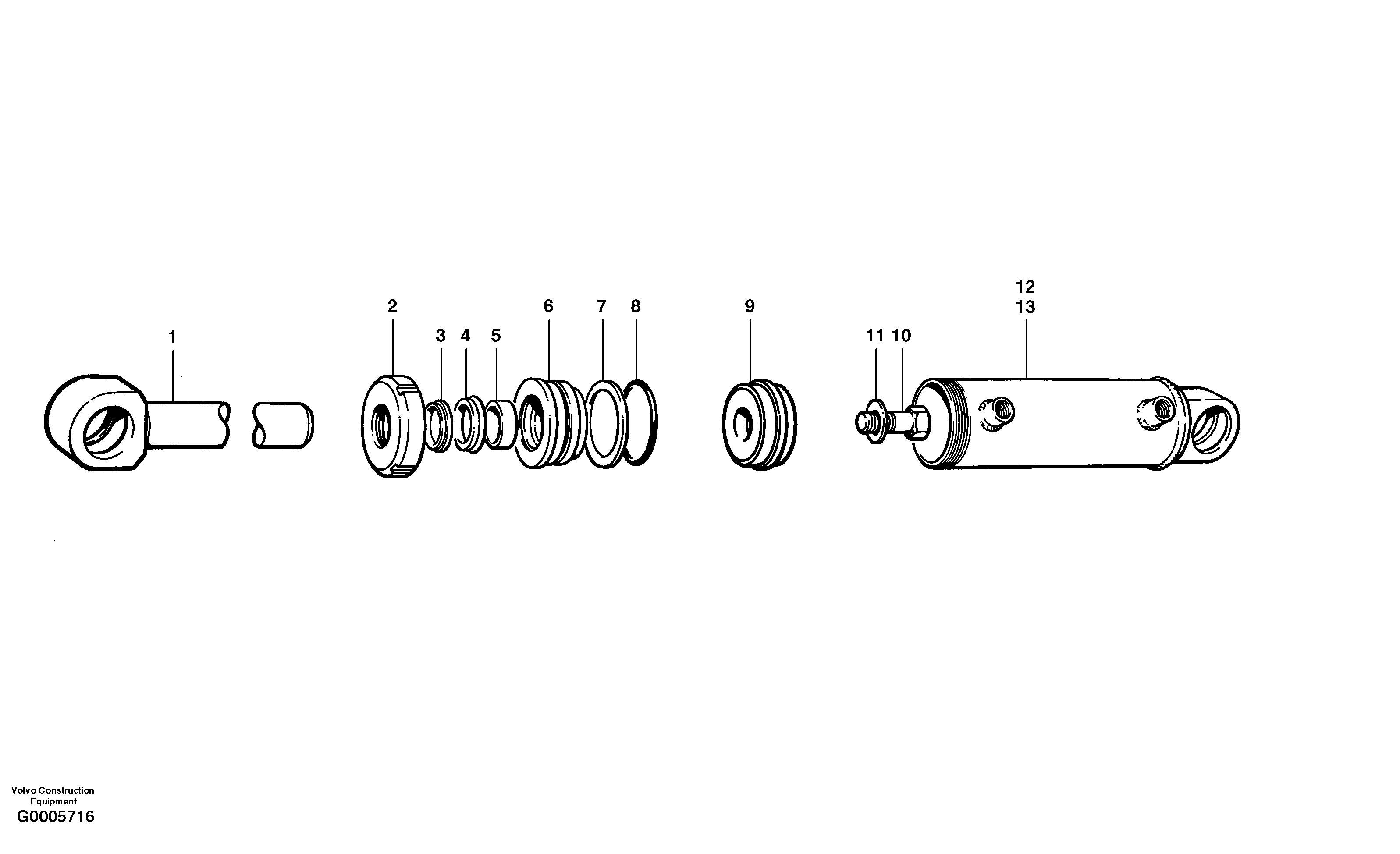 Wheel lean cylinders  MODEL G716, G726 - G740 S/N 33060 - — volvo parts diagram