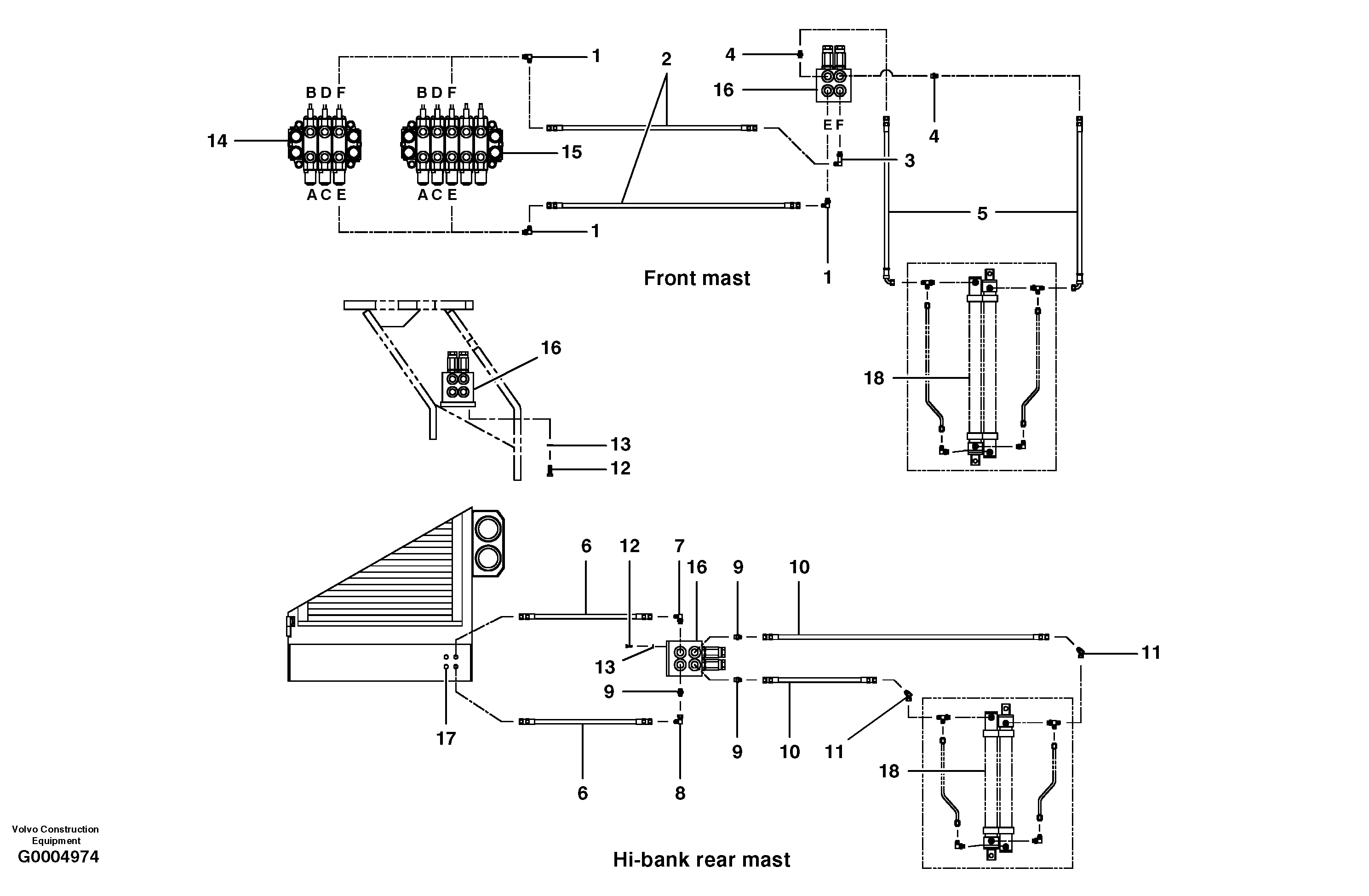 Wing slide hydraulic circuit - hydraulic wing — volvo parts diagram