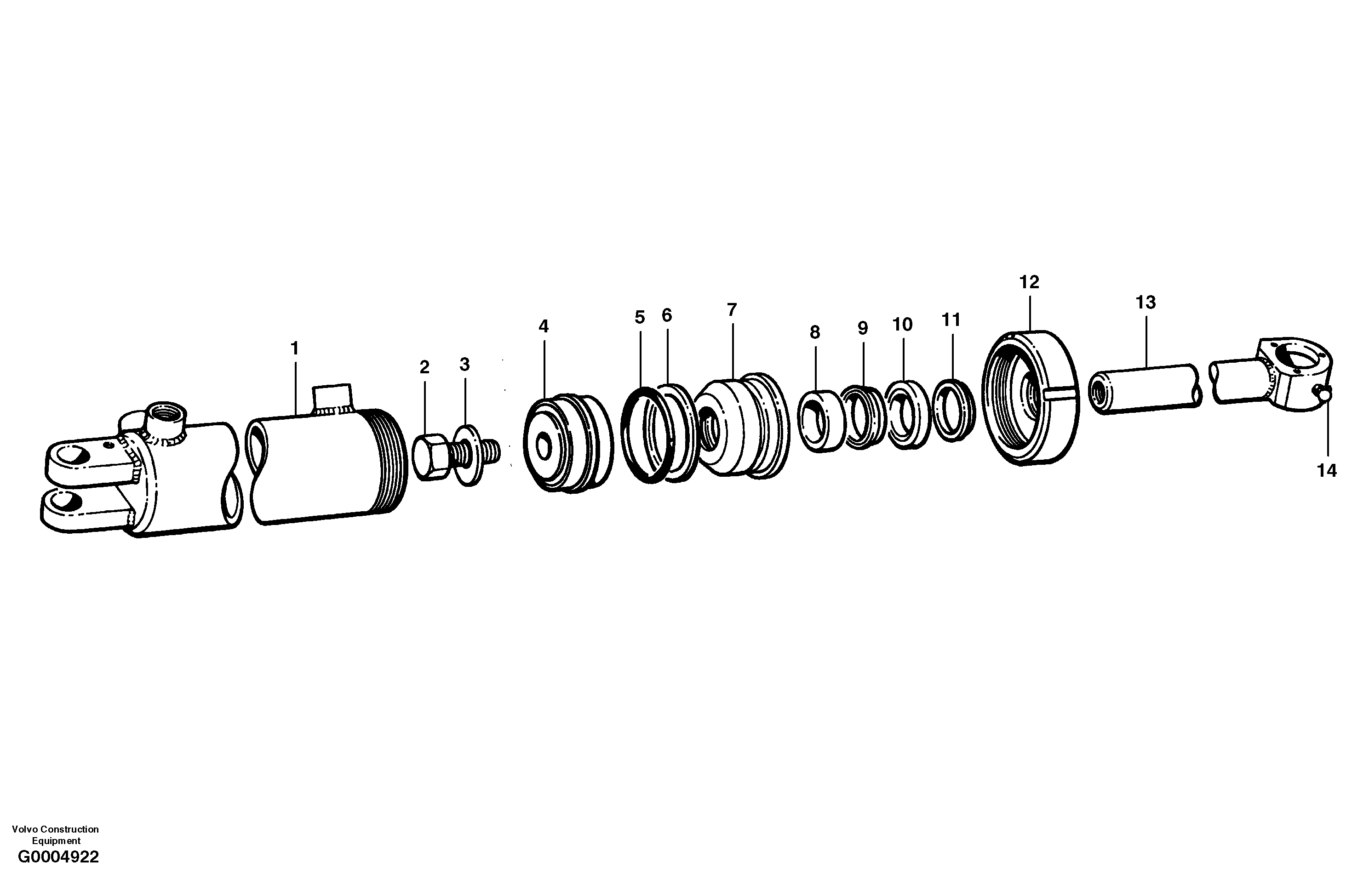 Steering cylinders  MODEL G780 S/N 33000 - 33059 — volvo parts diagram
