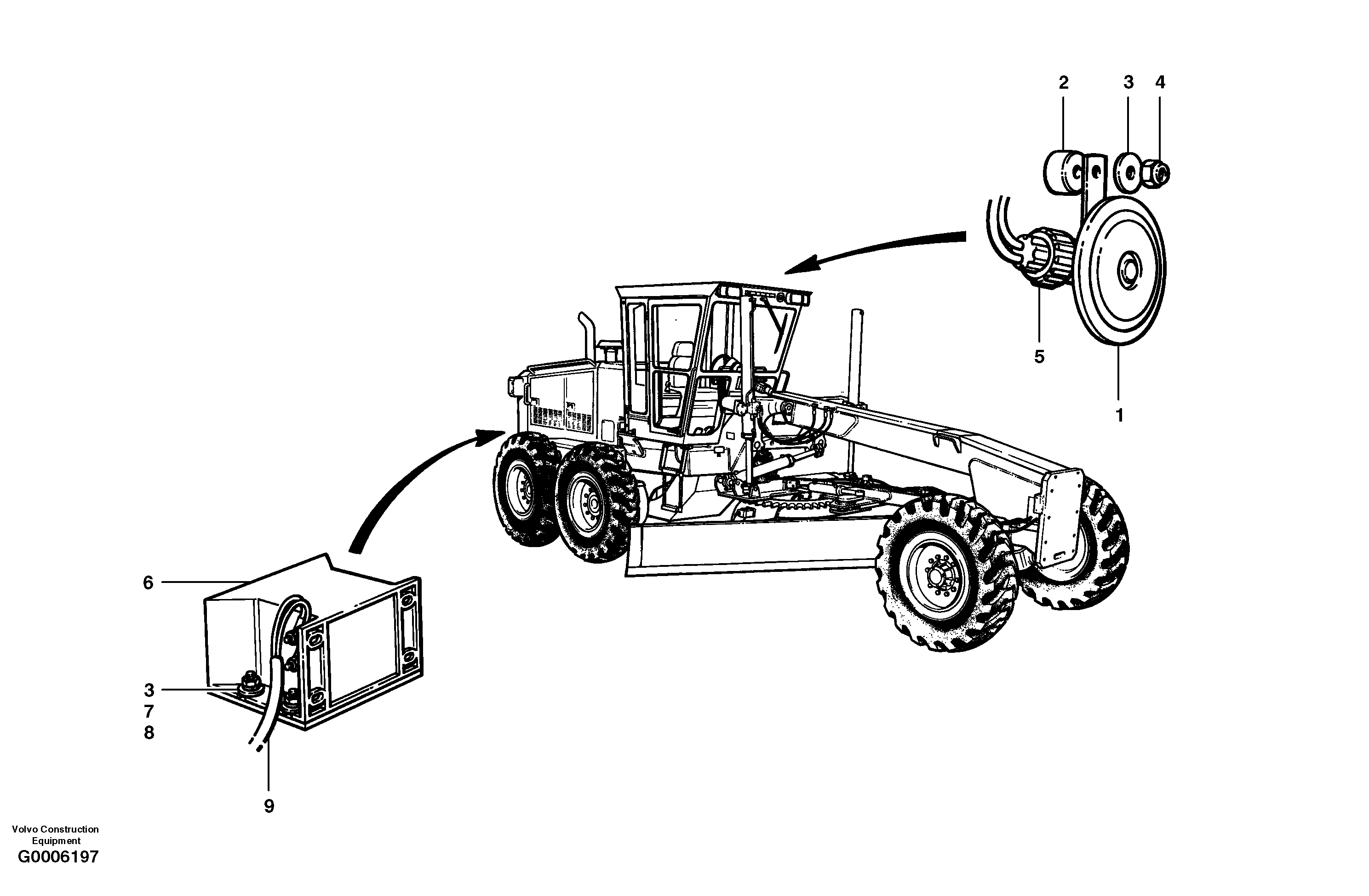 Horn and back-up warning — volvo parts diagram