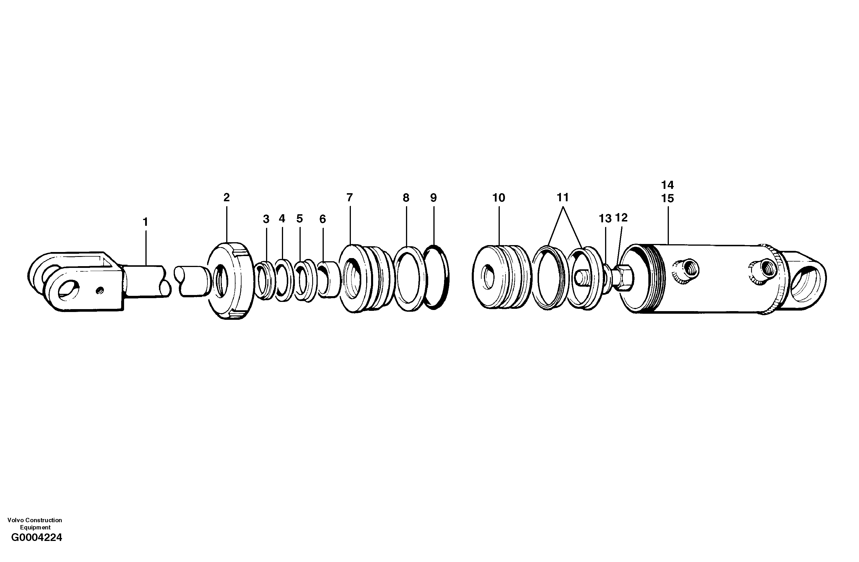 Wheel lean cylinders  MODEL G780 S/N 33000 - 33059 — volvo parts diagram