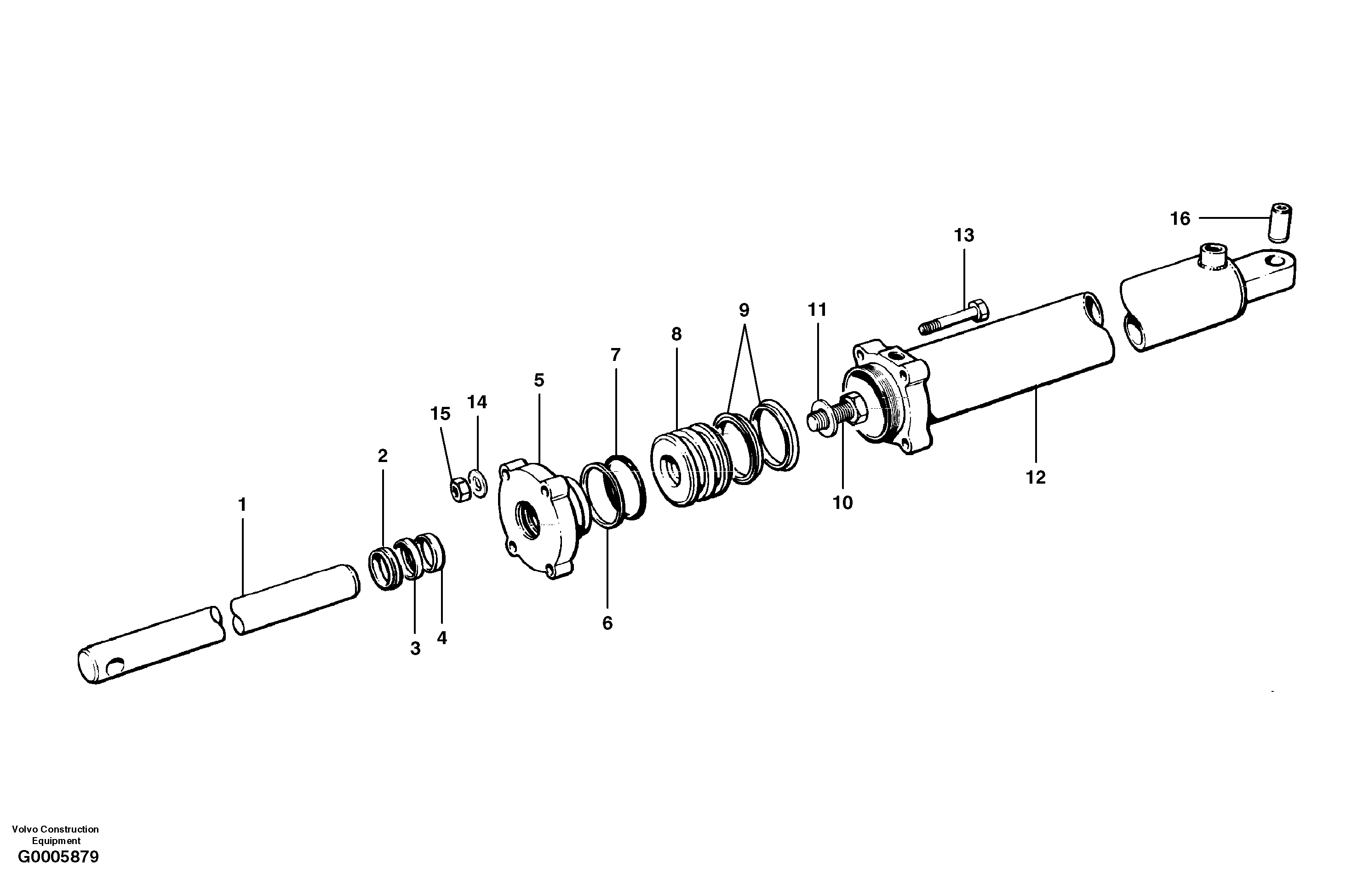 Slide shift cylinder  MODEL G780 S/N 33060 - — volvo parts diagram