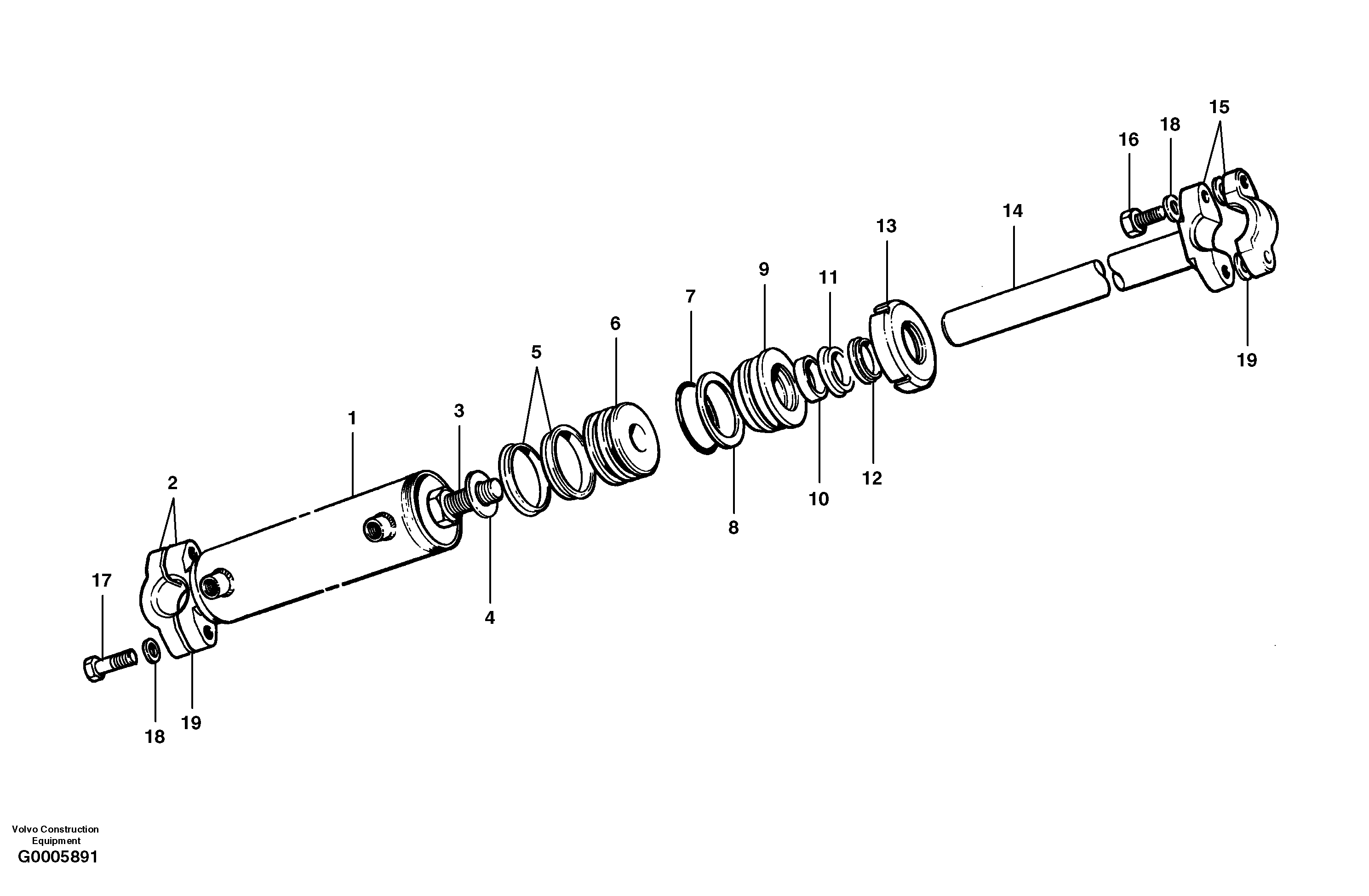 Circle shift cylinder  MODEL G780 S/N 33060 - — volvo parts diagram