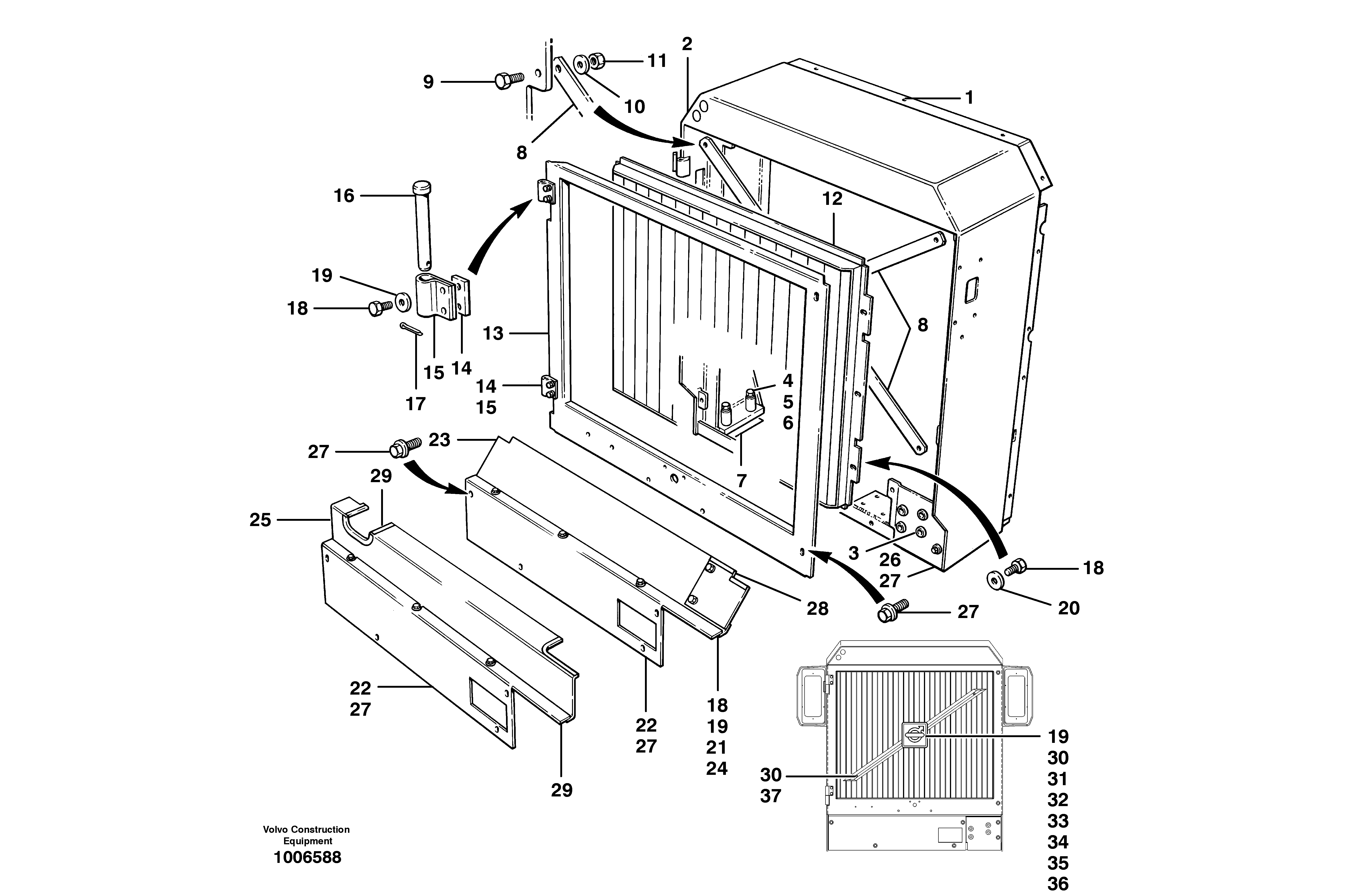 Radiator frame — volvo parts diagram