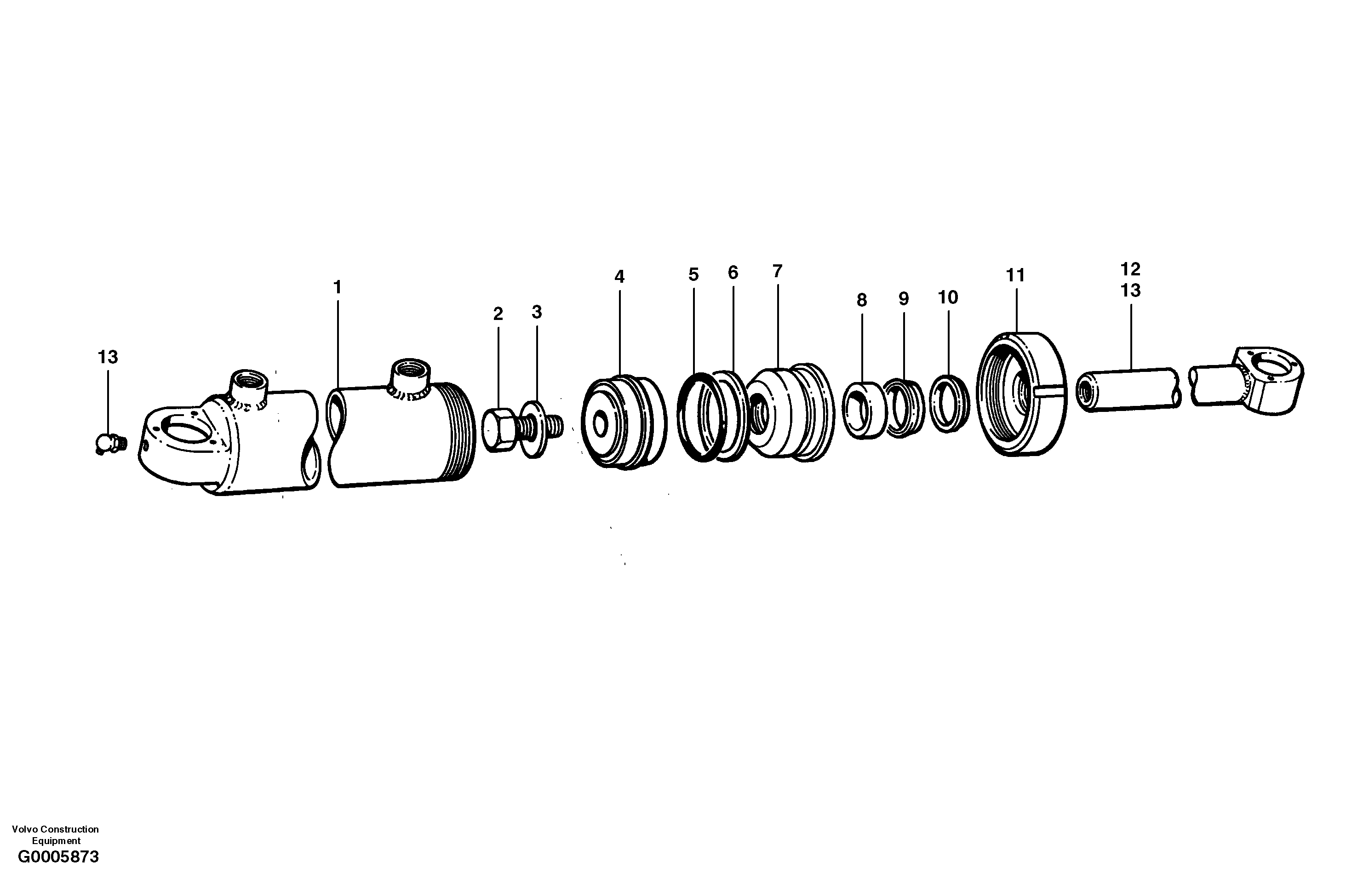 Circle turn cylinders  MODEL G710 - G740 S/N 33060 - — volvo parts diagram