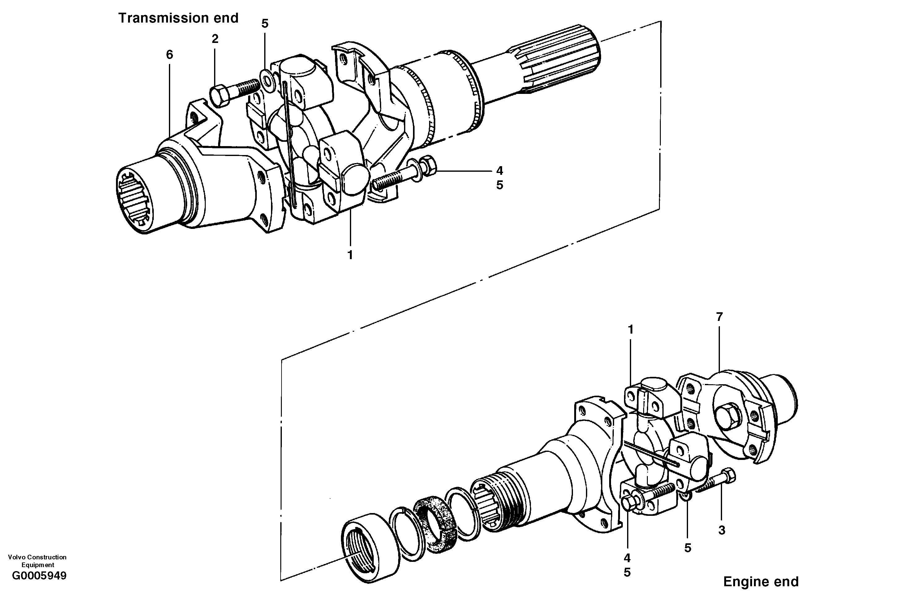 Upper drive shaft — volvo parts diagram
