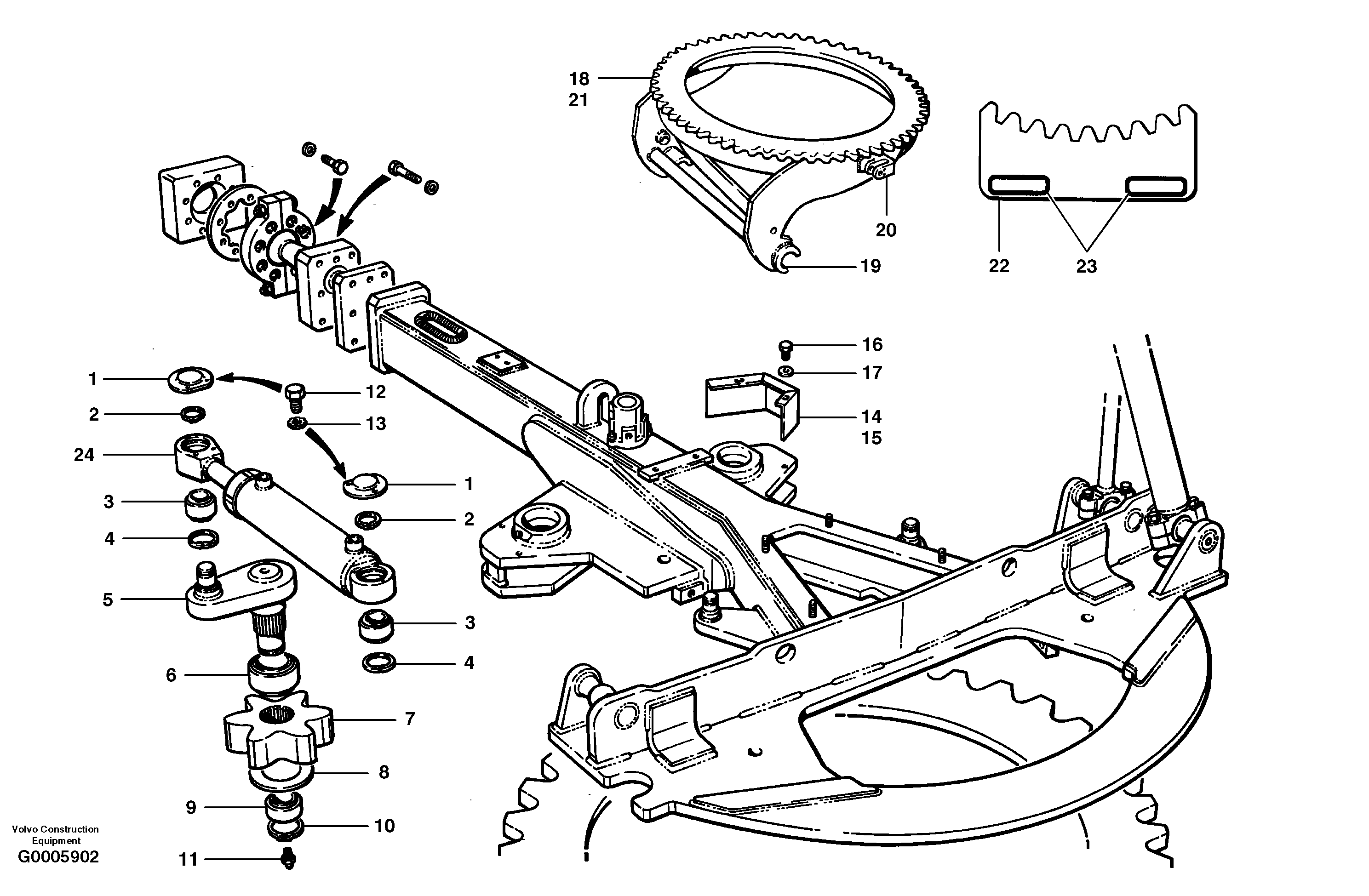 Circle turn - front  MODEL G710 - G740 — volvo parts diagram