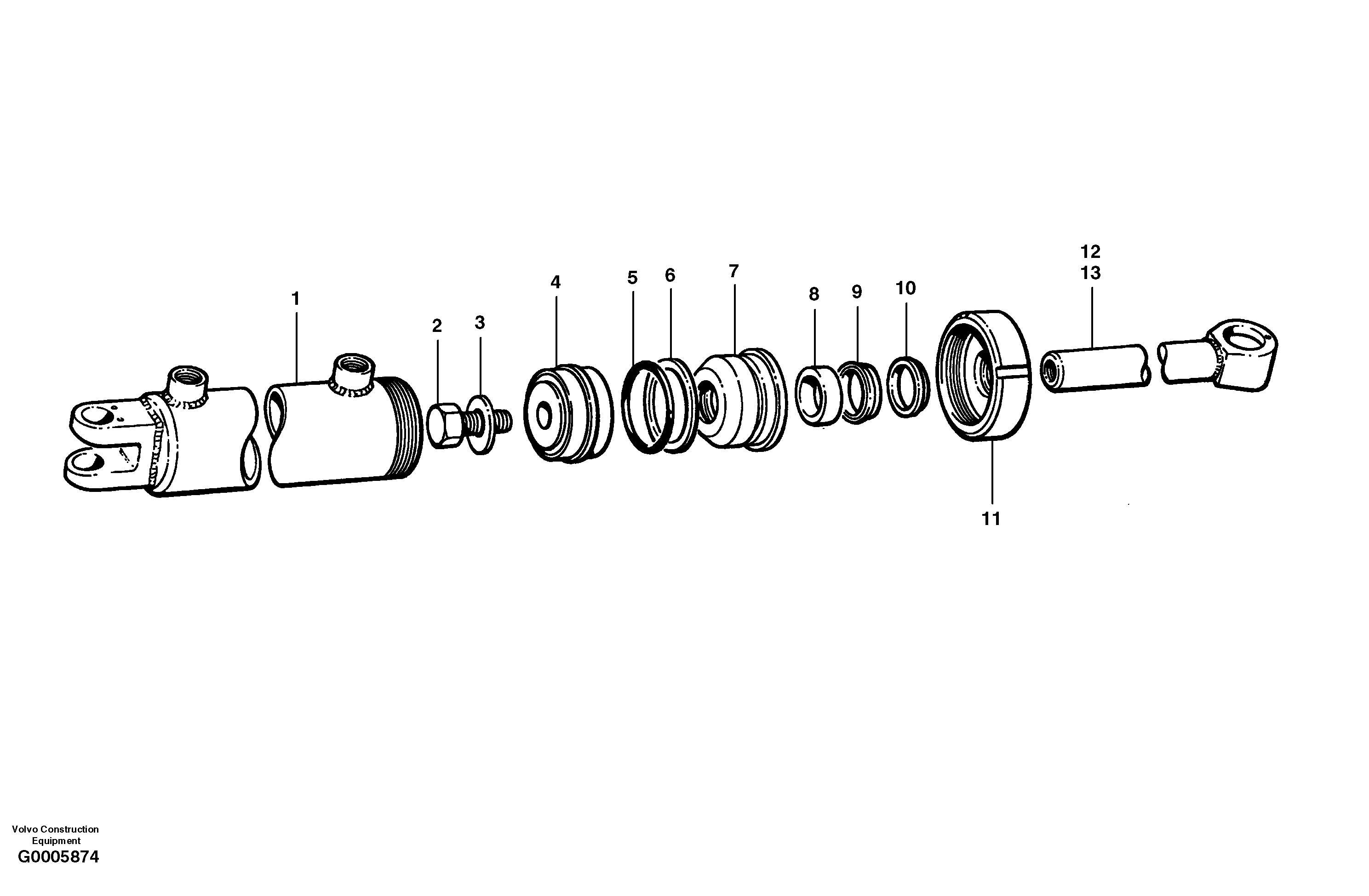 Circle turn cylinder  MODEL G780 S/N 33060 - — volvo parts diagram