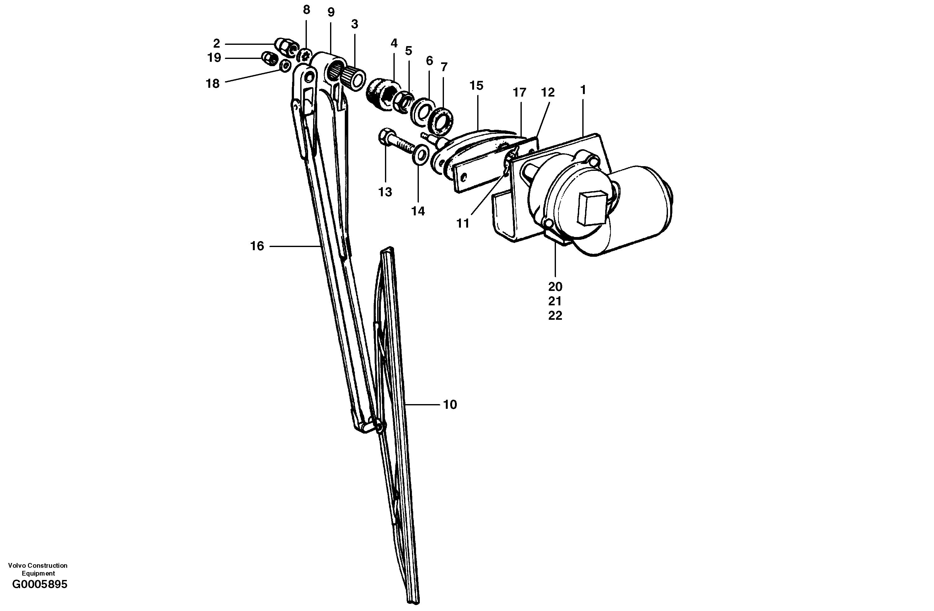 Window wiper - rear - standard cab — volvo parts diagram