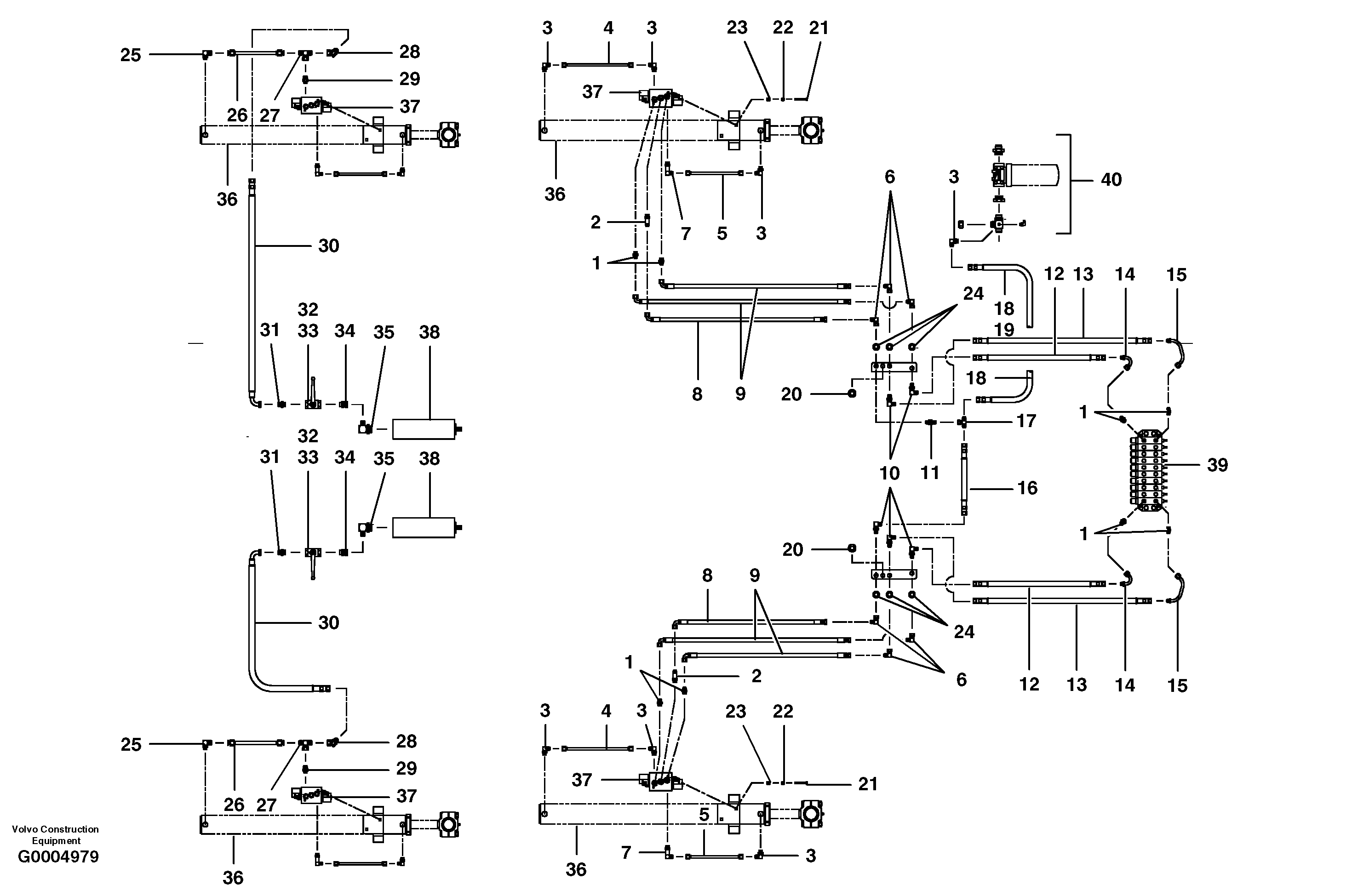 Blade lift circuit - MBCS - float valve  MODEL G710 - G740 — volvo parts diagram
