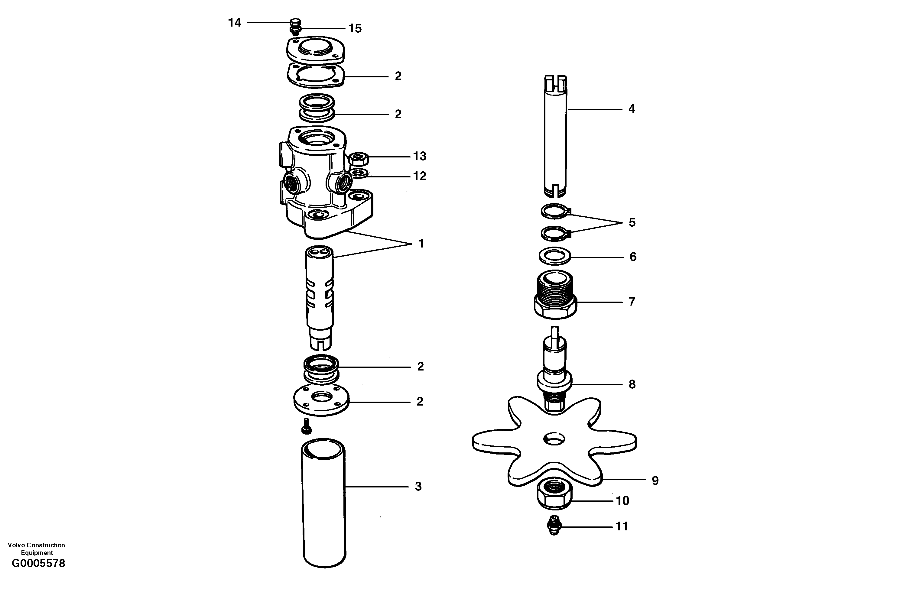 Circle turn valve — volvo parts diagram