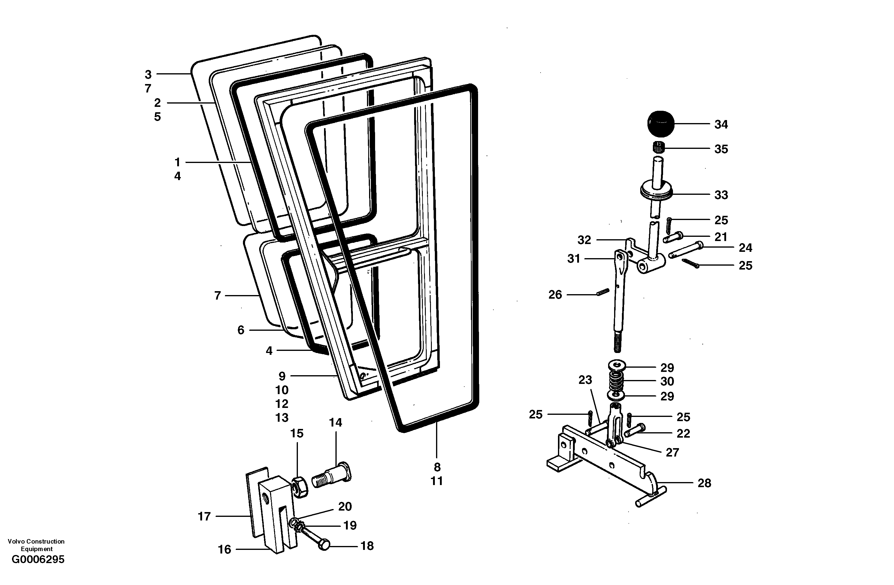 Doors and latch — volvo parts diagram