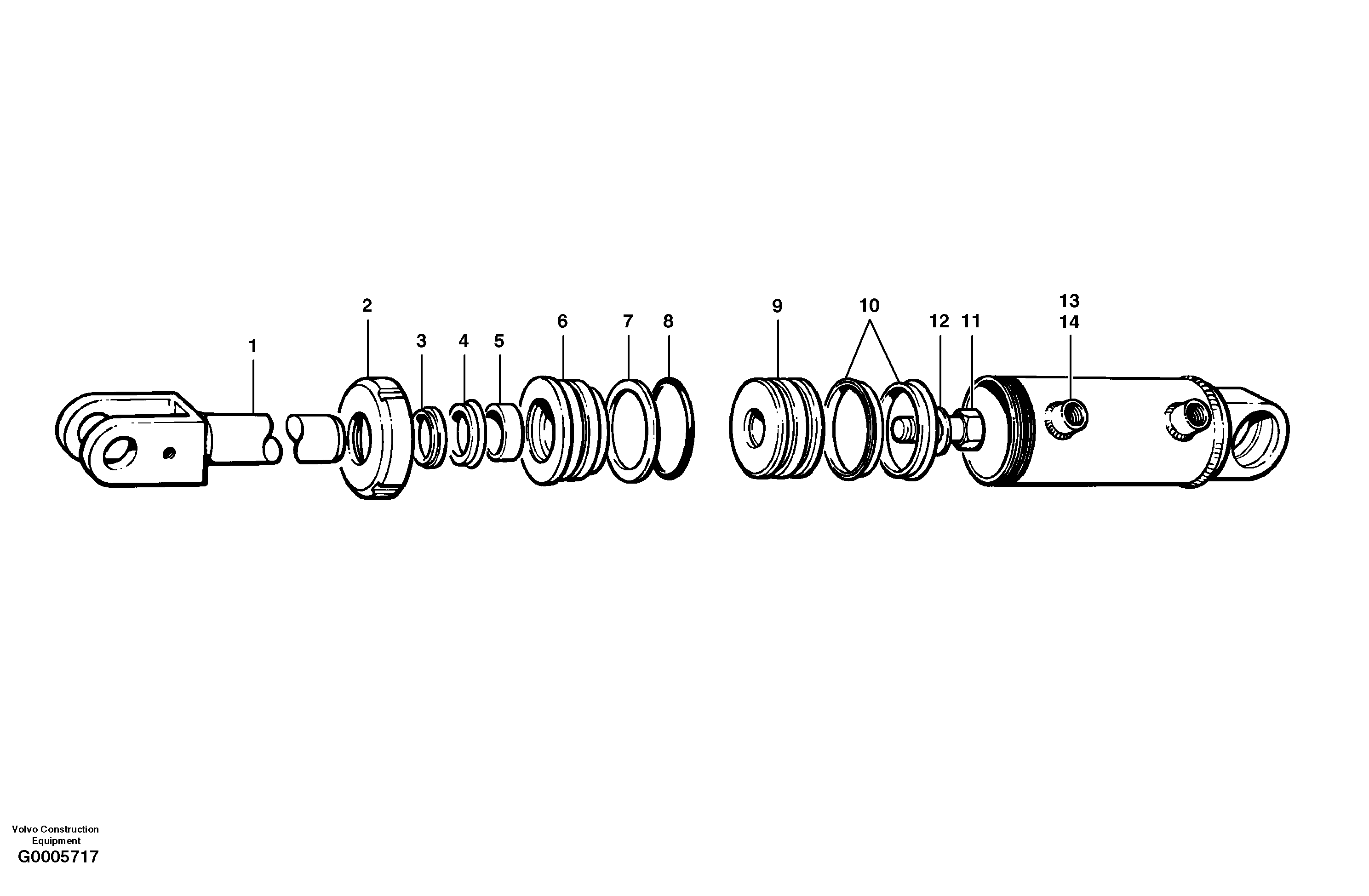 Wheel lean cylinders  MODEL G780 S/N 33060 - — volvo parts diagram